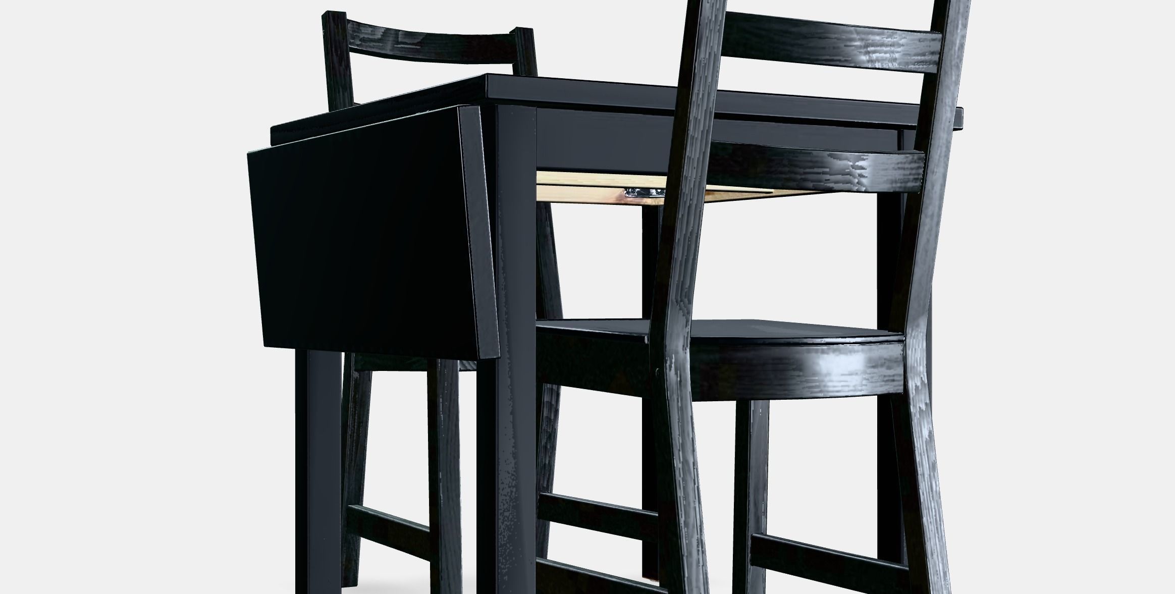 NORDVIKEN - NORDVIKEN table and 2 chairs Low-poly 3D model_4