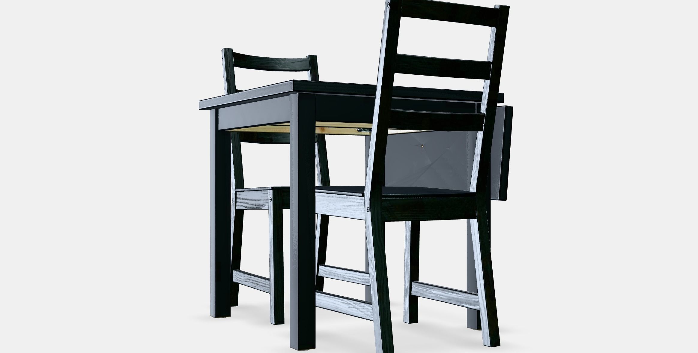 NORDVIKEN - NORDVIKEN table and 2 chairs Low-poly 3D model_9