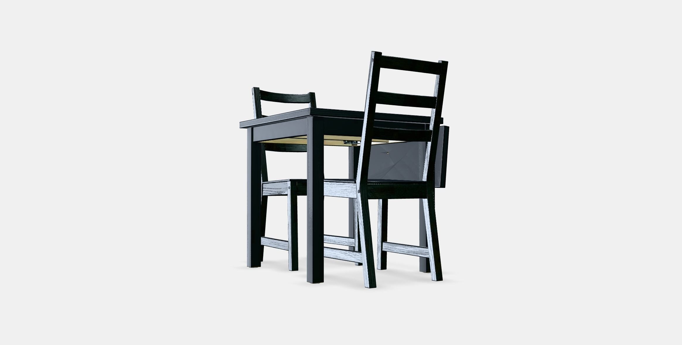 NORDVIKEN - NORDVIKEN table and 2 chairs Low-poly 3D model_3