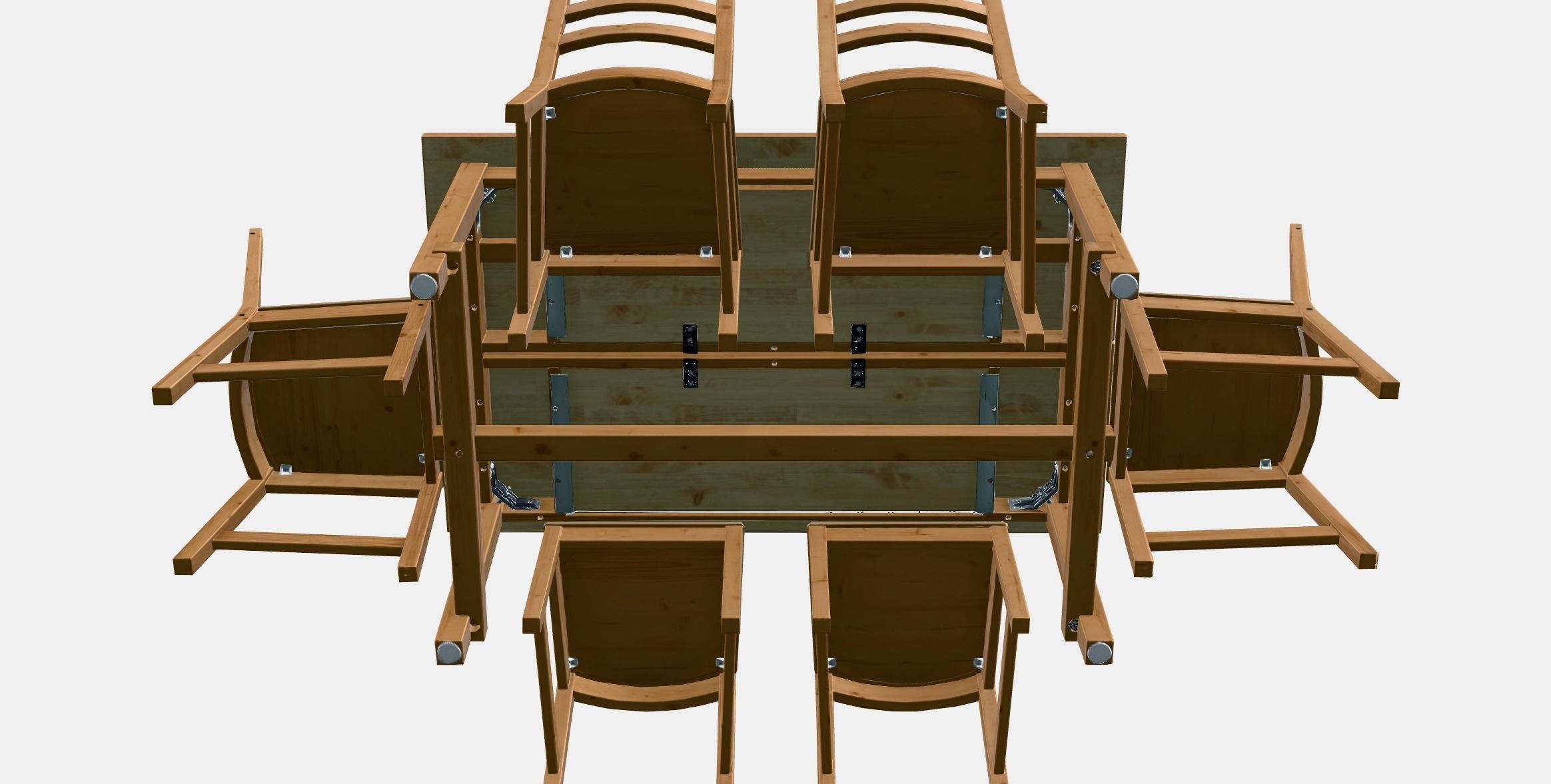 NORDVIKEN - NORDVIKEN table and 6 chairs Low-poly 3D model_8