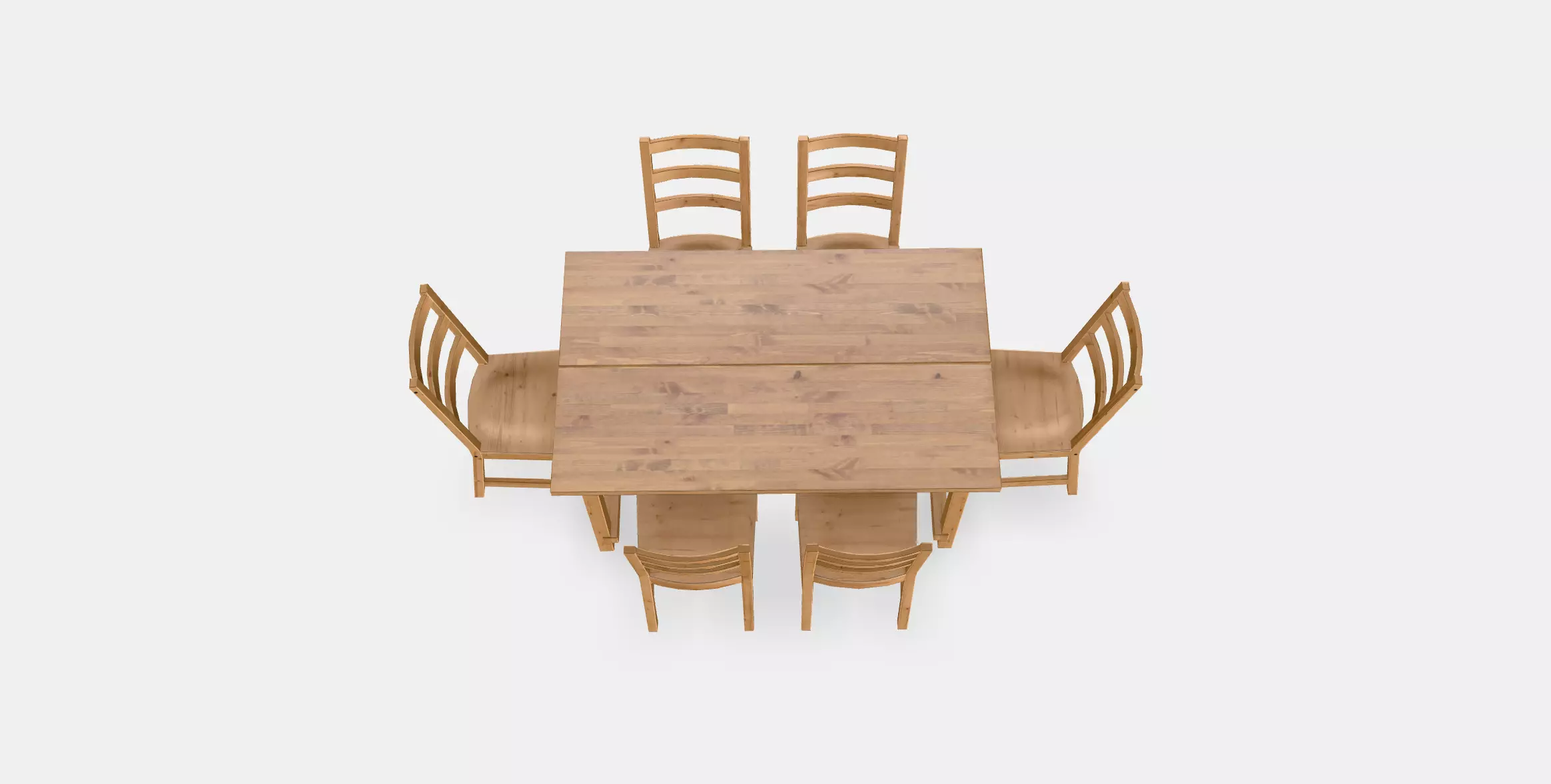 NORDVIKEN - NORDVIKEN table and 6 chairs Low-poly 3D model_0