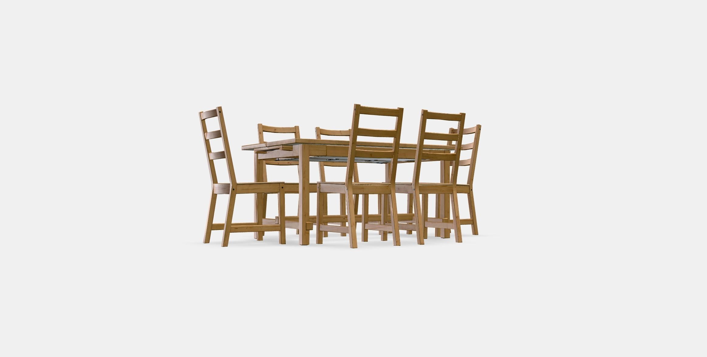 NORDVIKEN - NORDVIKEN table and 6 chairs Low-poly 3D model_3