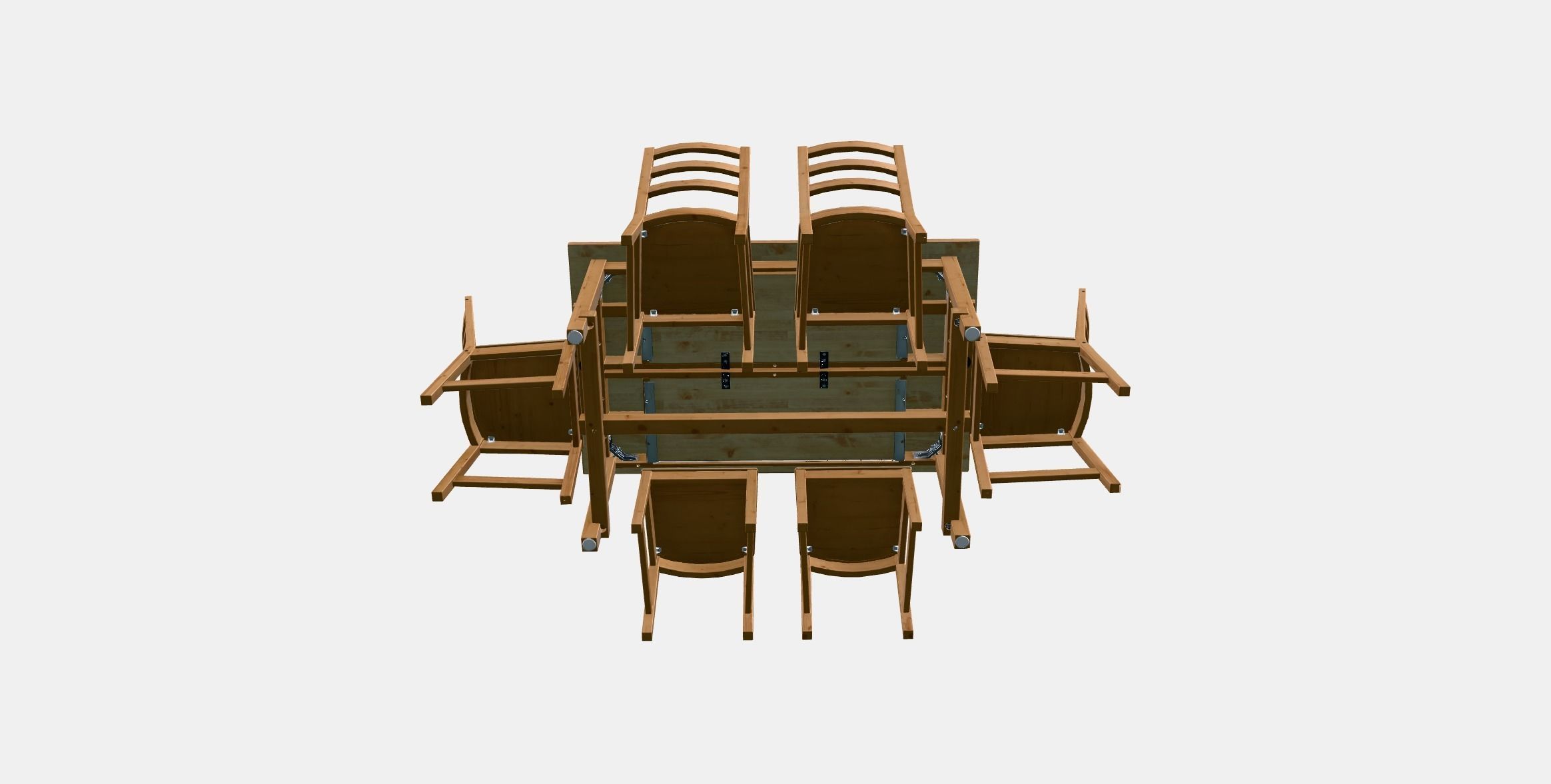 NORDVIKEN - NORDVIKEN table and 6 chairs Low-poly 3D model_7