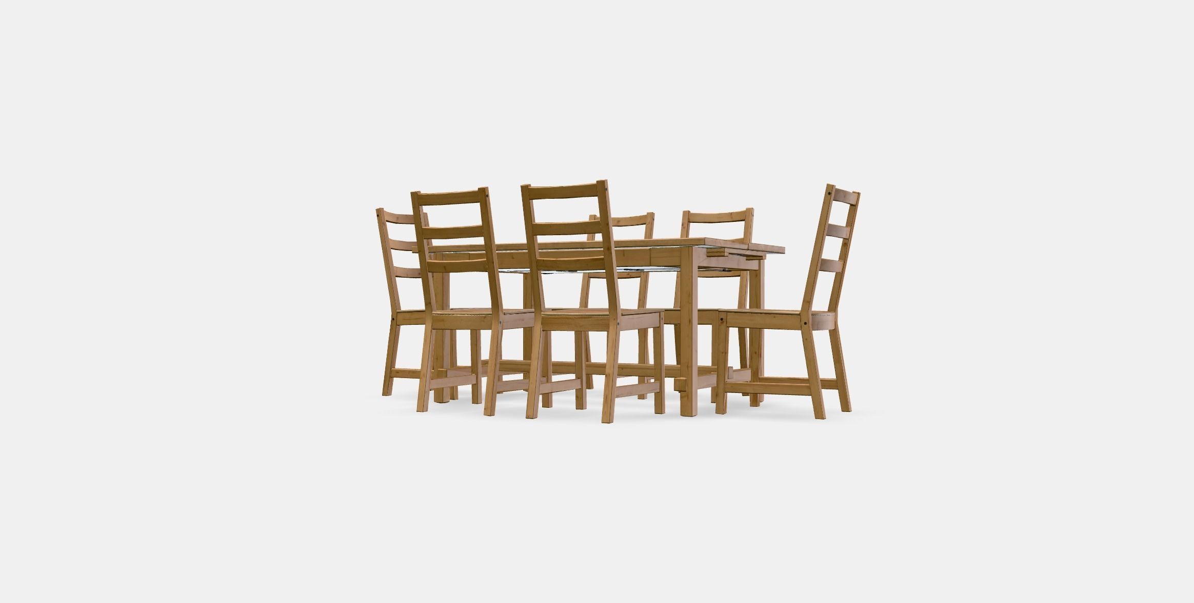 NORDVIKEN - NORDVIKEN table and 6 chairs Low-poly 3D model_12