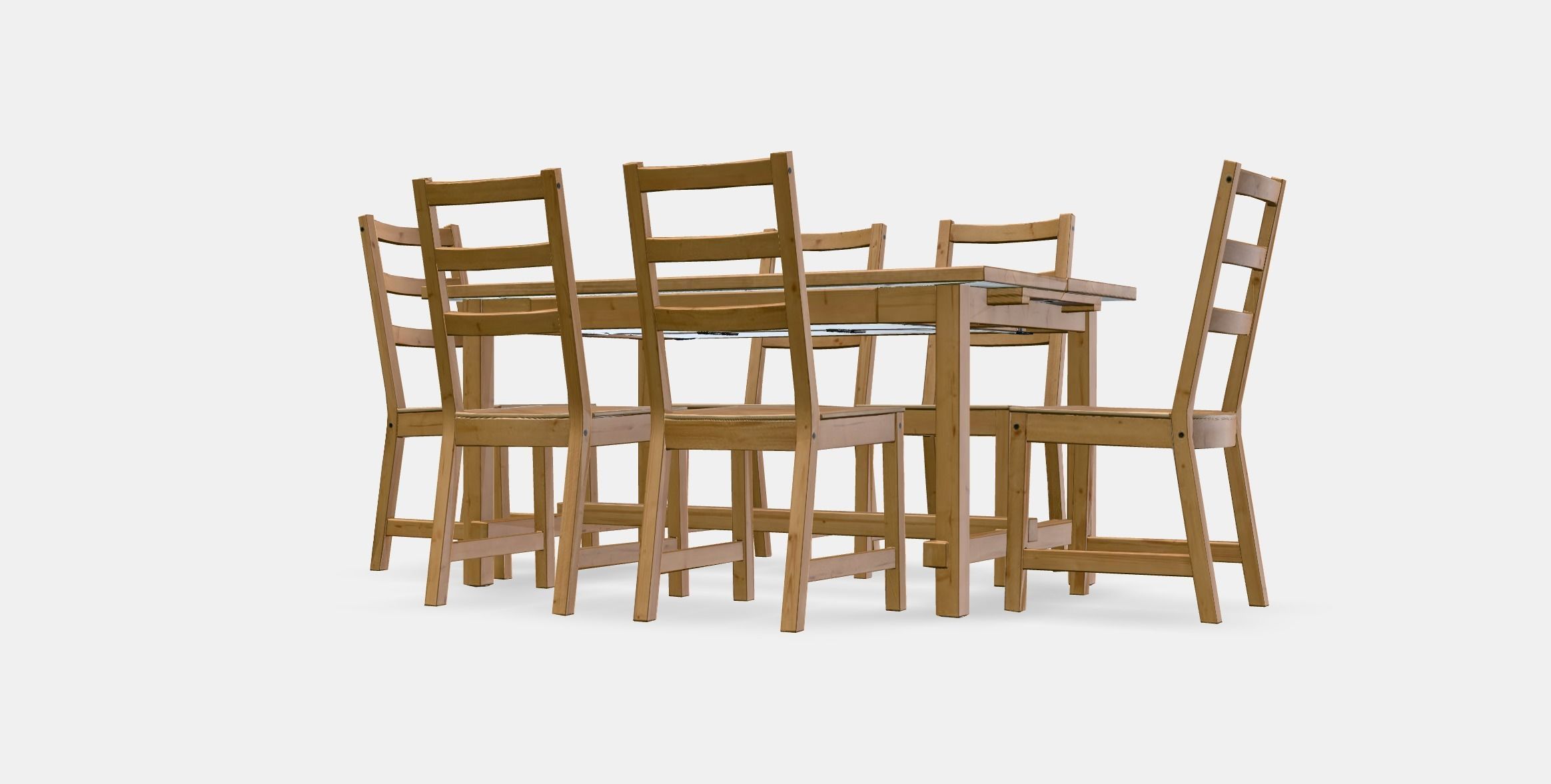 NORDVIKEN - NORDVIKEN table and 6 chairs Low-poly 3D model_13