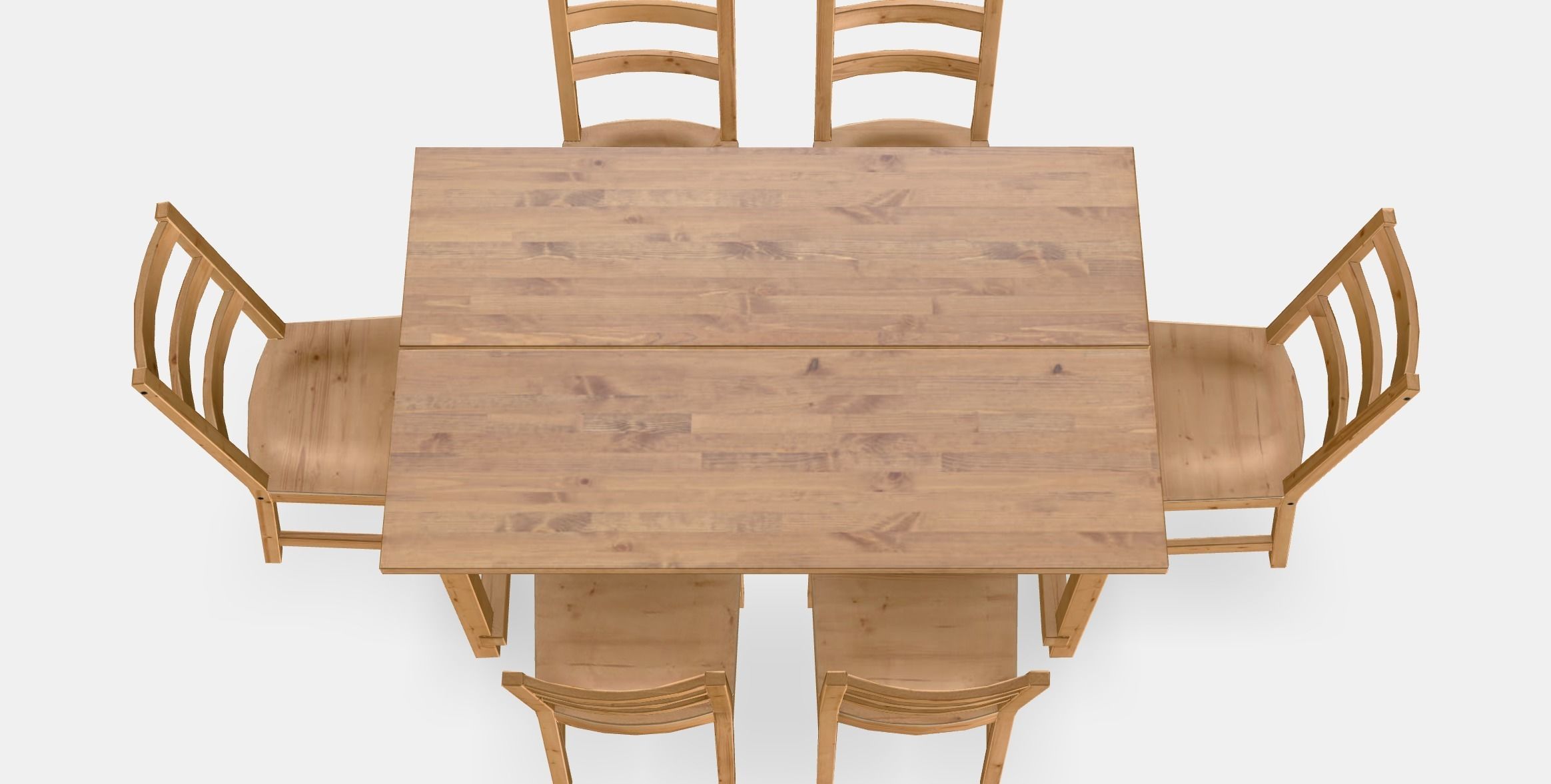 NORDVIKEN - NORDVIKEN table and 6 chairs Low-poly 3D model_4