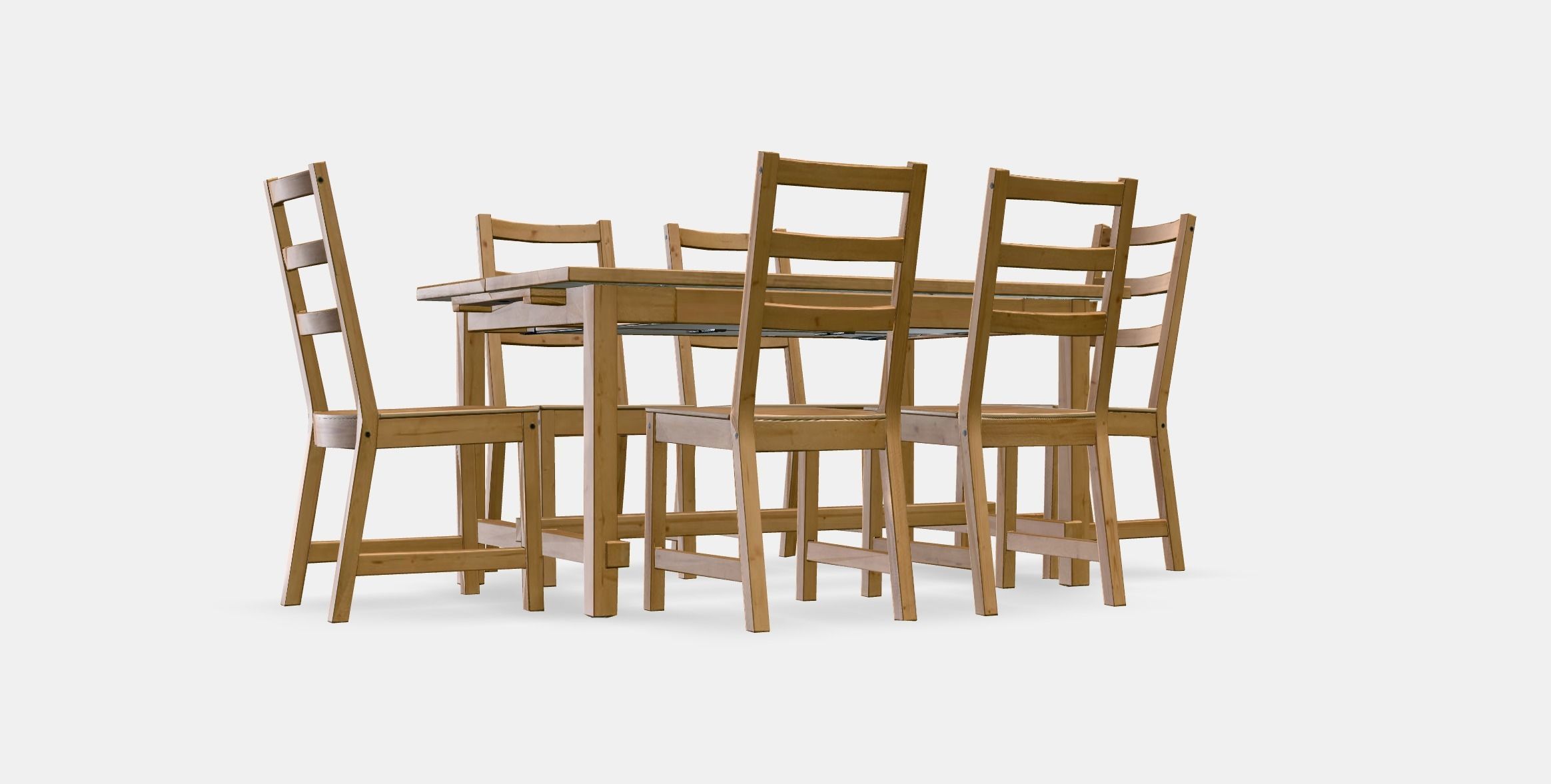 NORDVIKEN - NORDVIKEN table and 6 chairs Low-poly 3D model_9
