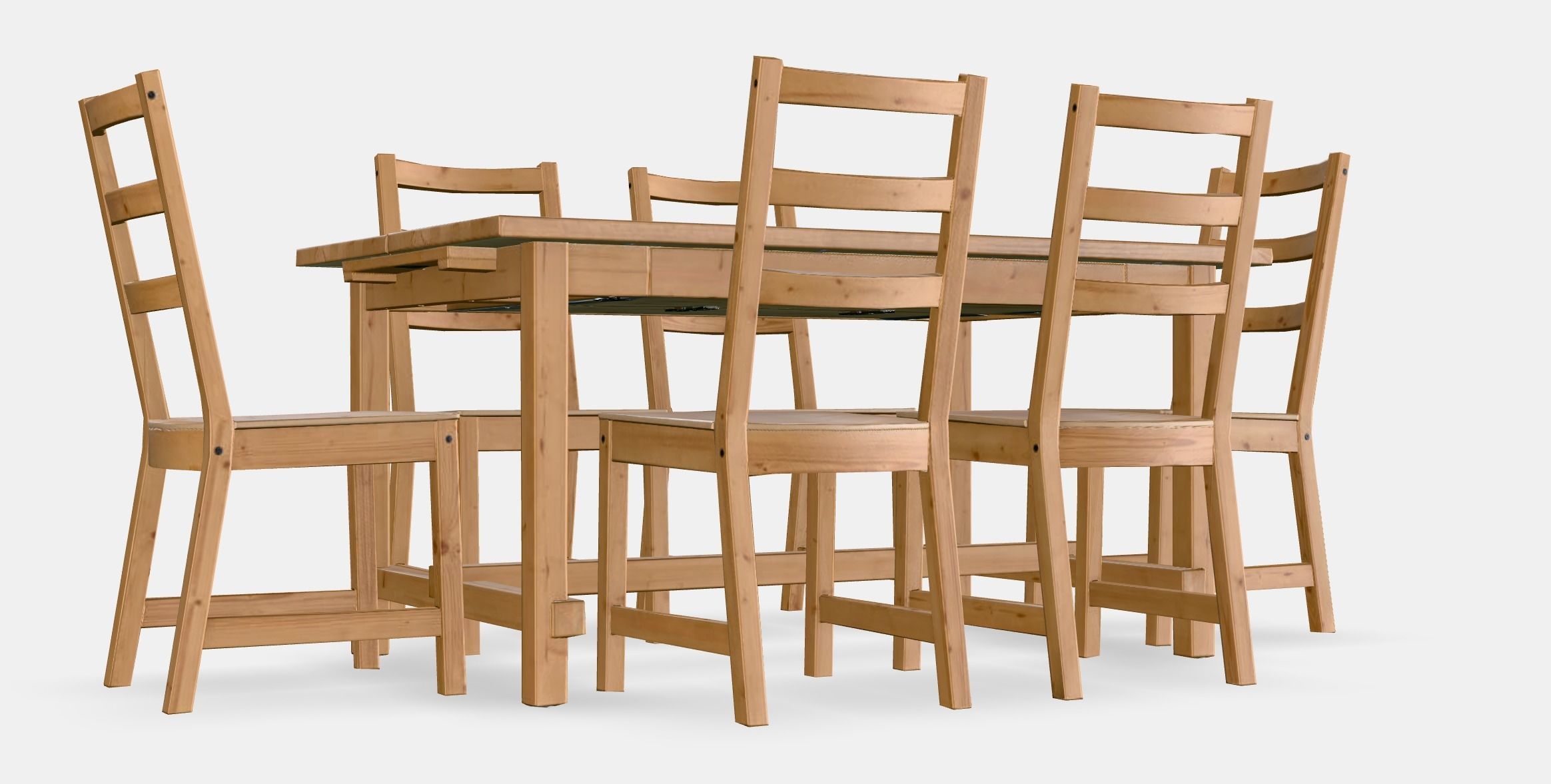 NORDVIKEN - NORDVIKEN table and 6 chairs Low-poly 3D model_2