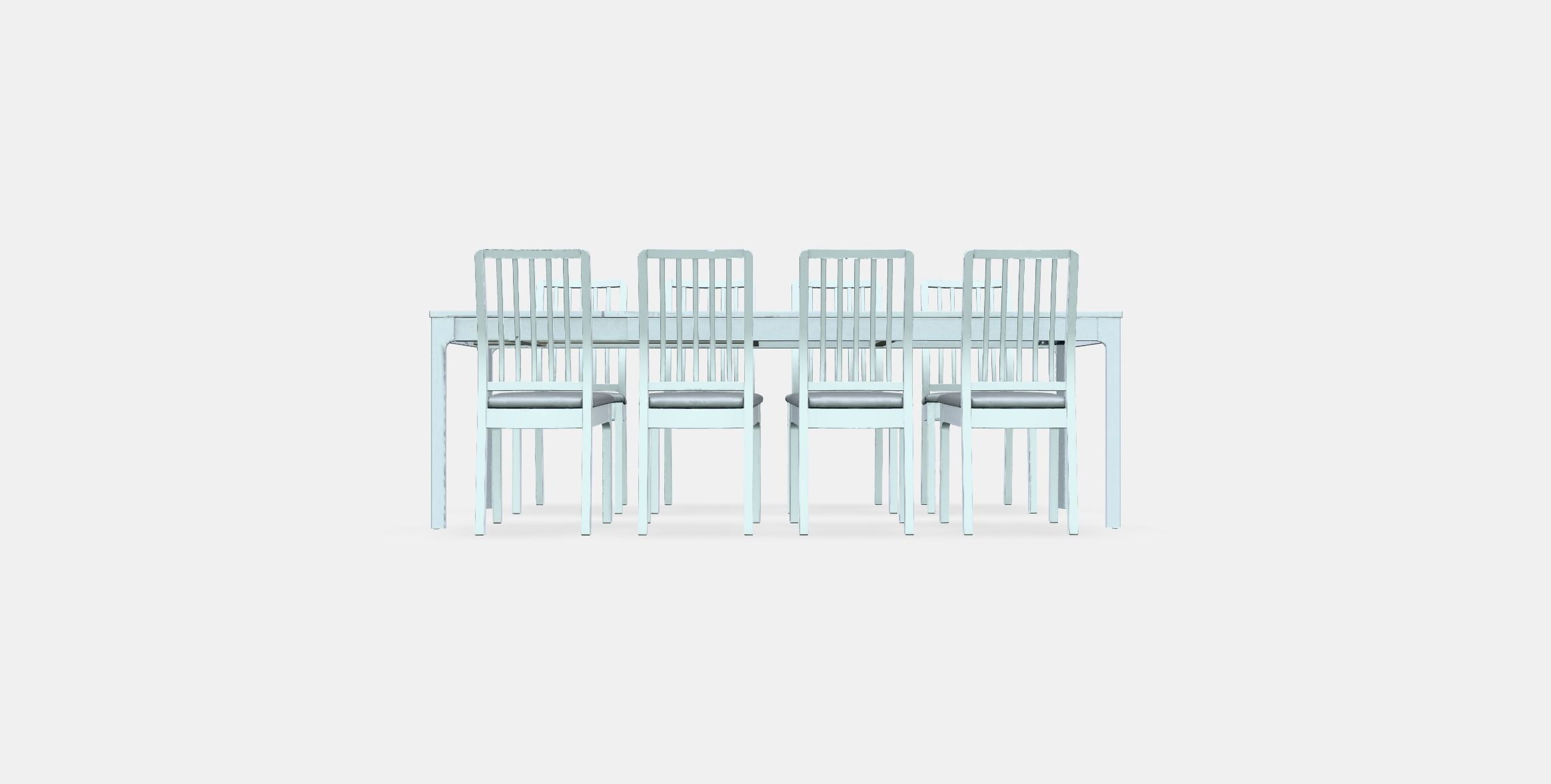 EKEDALEN - EKEDALEN table and 8 chairs Low-poly 3D model_9