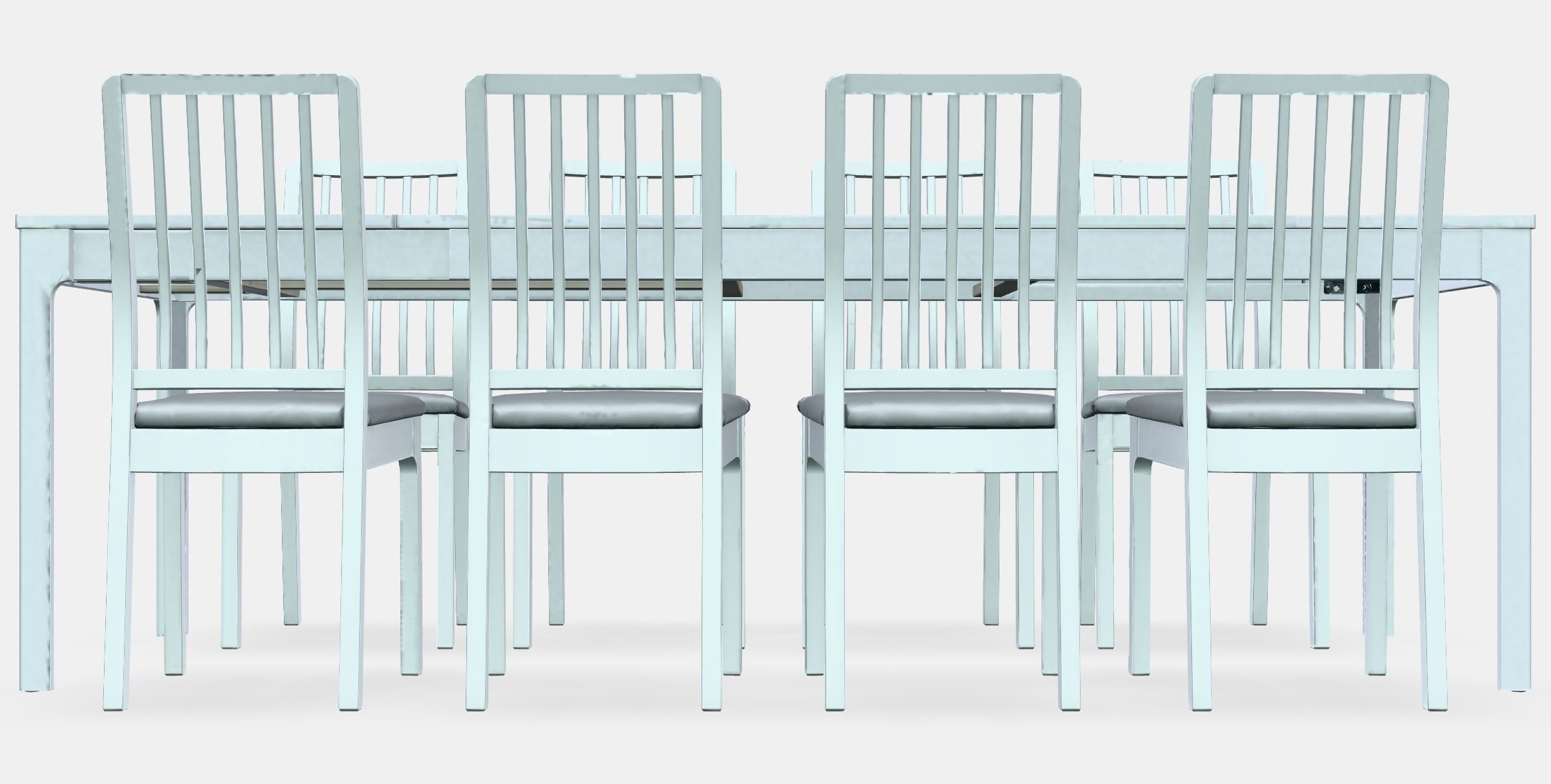 EKEDALEN - EKEDALEN table and 8 chairs Low-poly 3D model_16