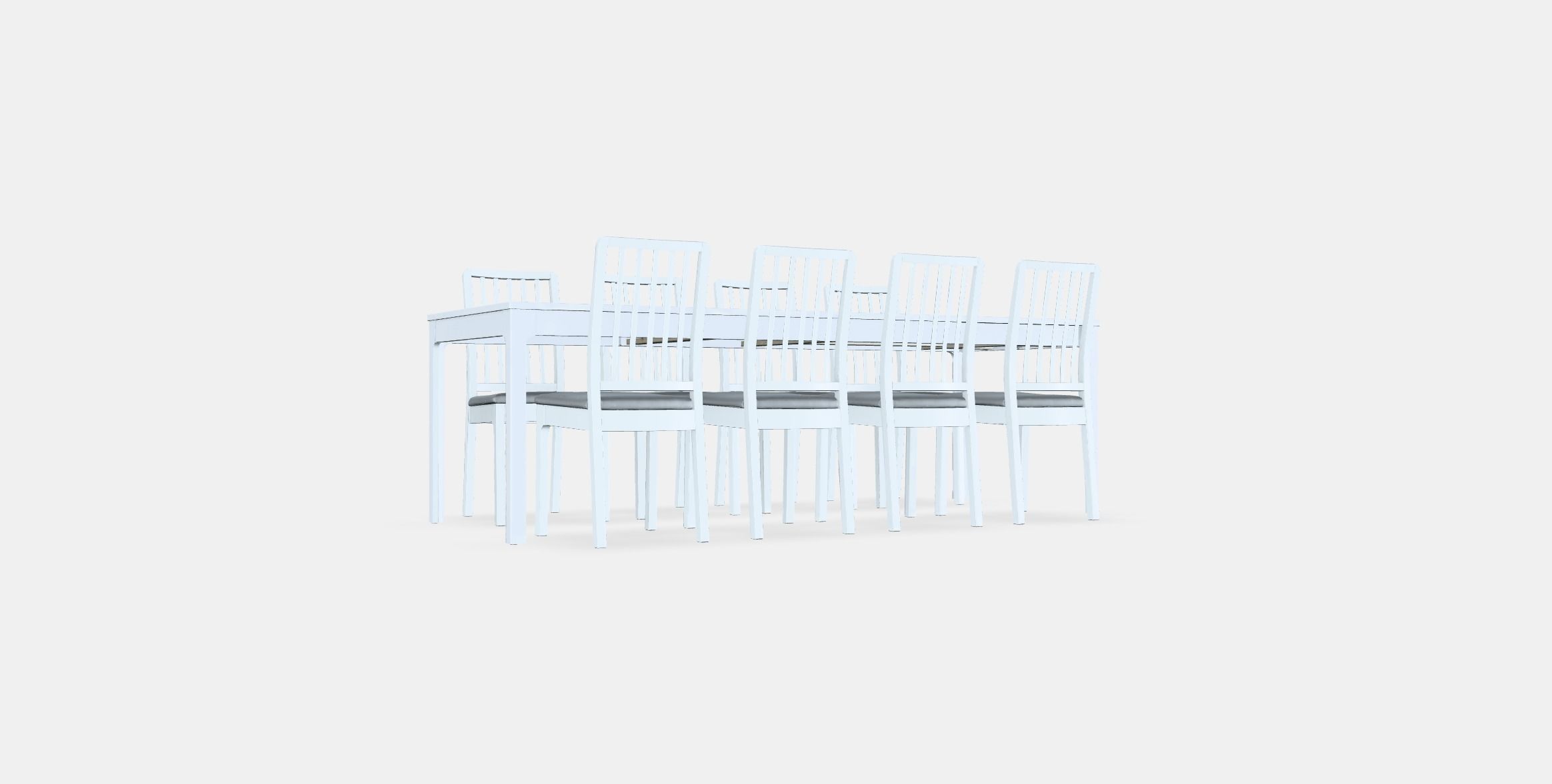 EKEDALEN - EKEDALEN table and 8 chairs Low-poly 3D model_14