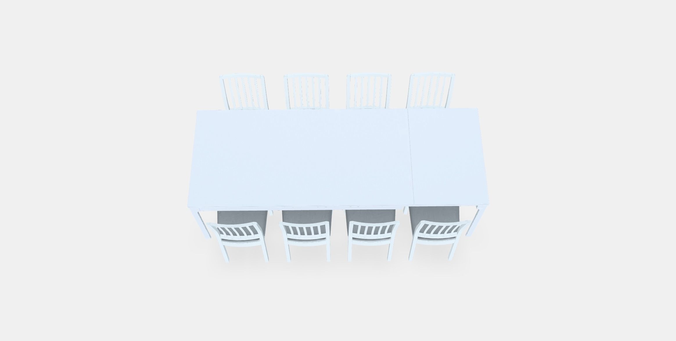 EKEDALEN - EKEDALEN table and 8 chairs Low-poly 3D model_4