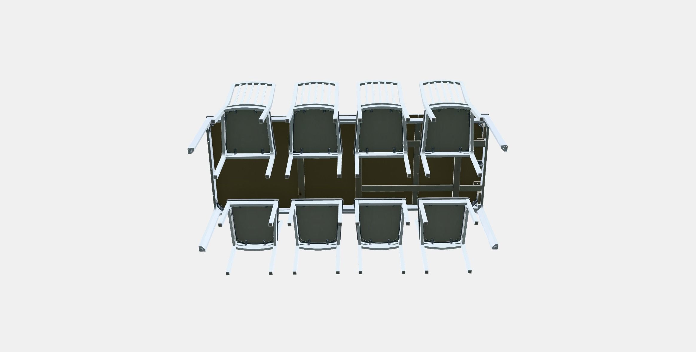 EKEDALEN - EKEDALEN table and 8 chairs Low-poly 3D model_7