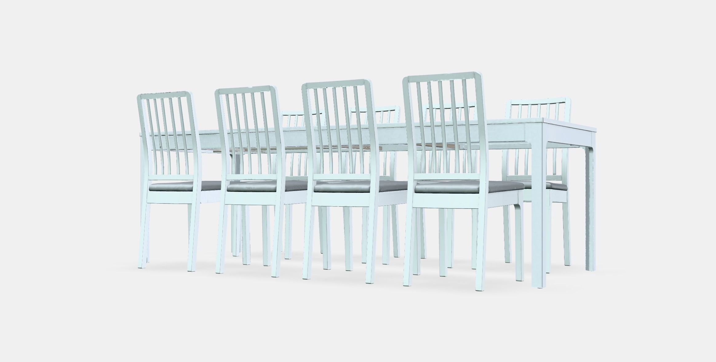 EKEDALEN - EKEDALEN table and 8 chairs Low-poly 3D model_15
