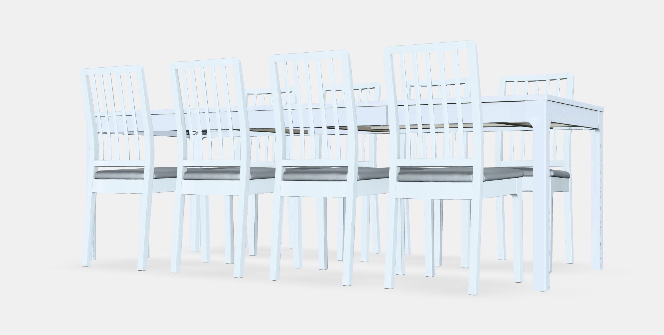 EKEDALEN - EKEDALEN table and 8 chairs Low-poly 3D model_3