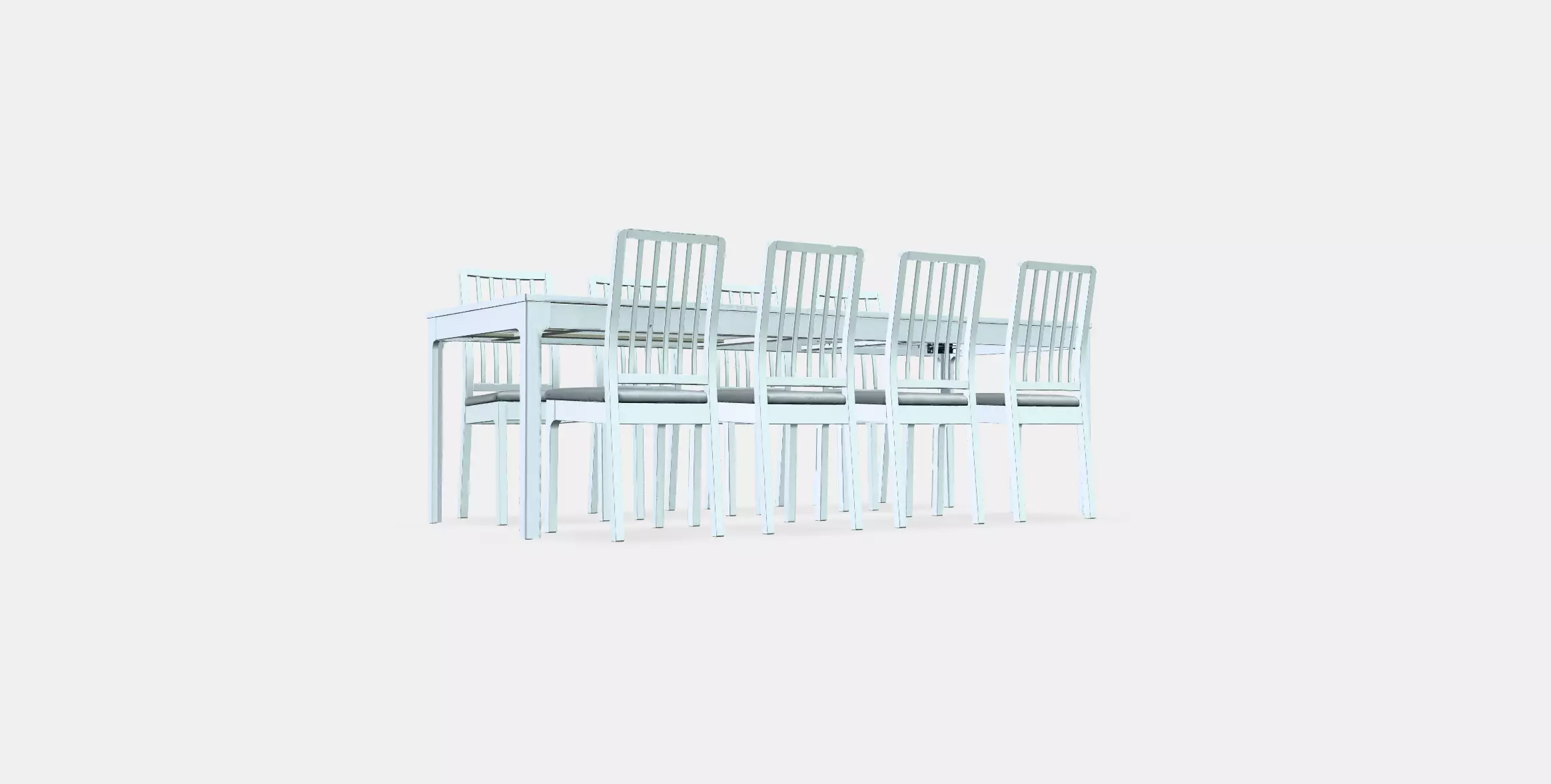 EKEDALEN - EKEDALEN table and 8 chairs Low-poly 3D model_0