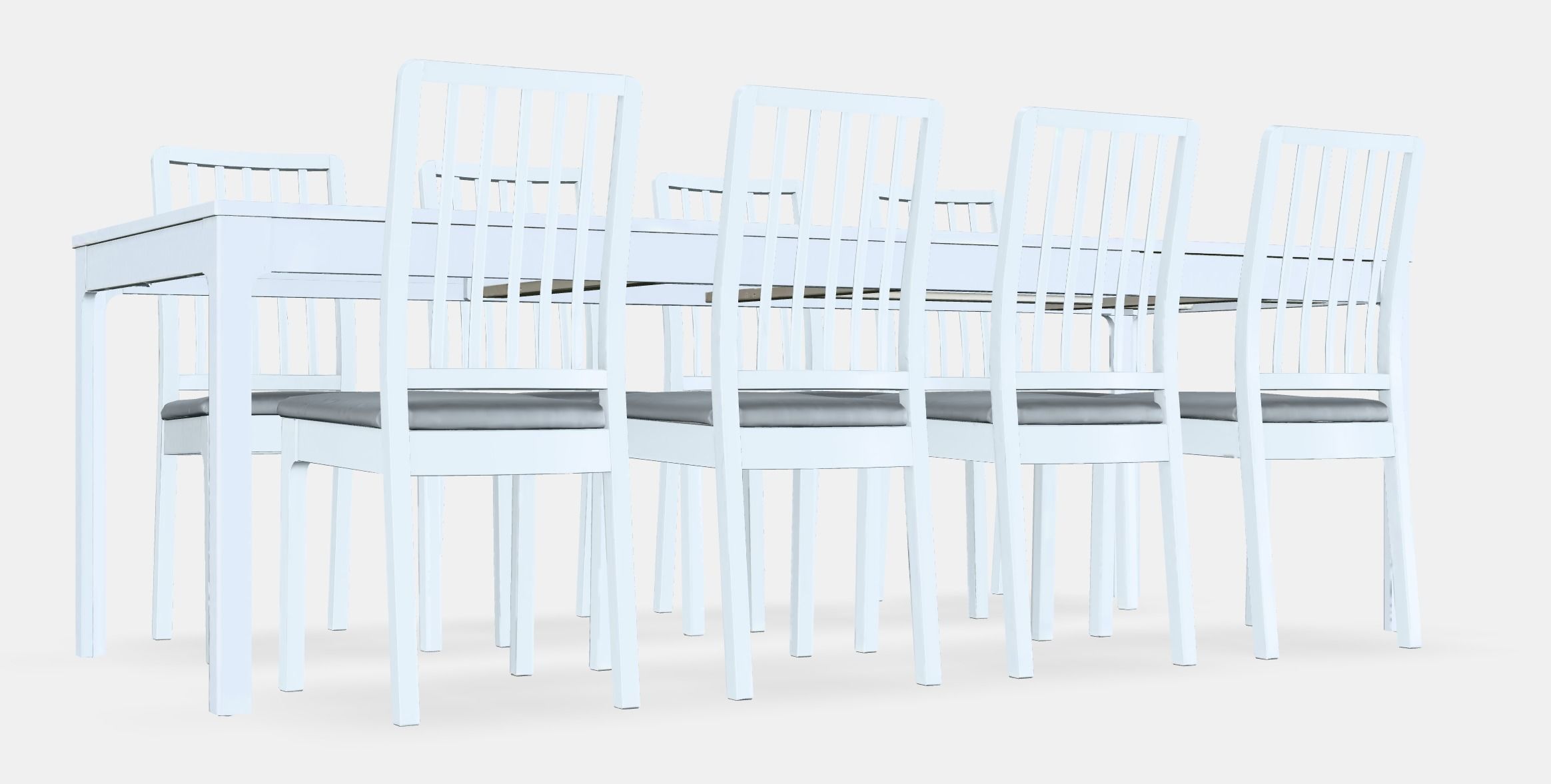 EKEDALEN - EKEDALEN table and 8 chairs Low-poly 3D model_5