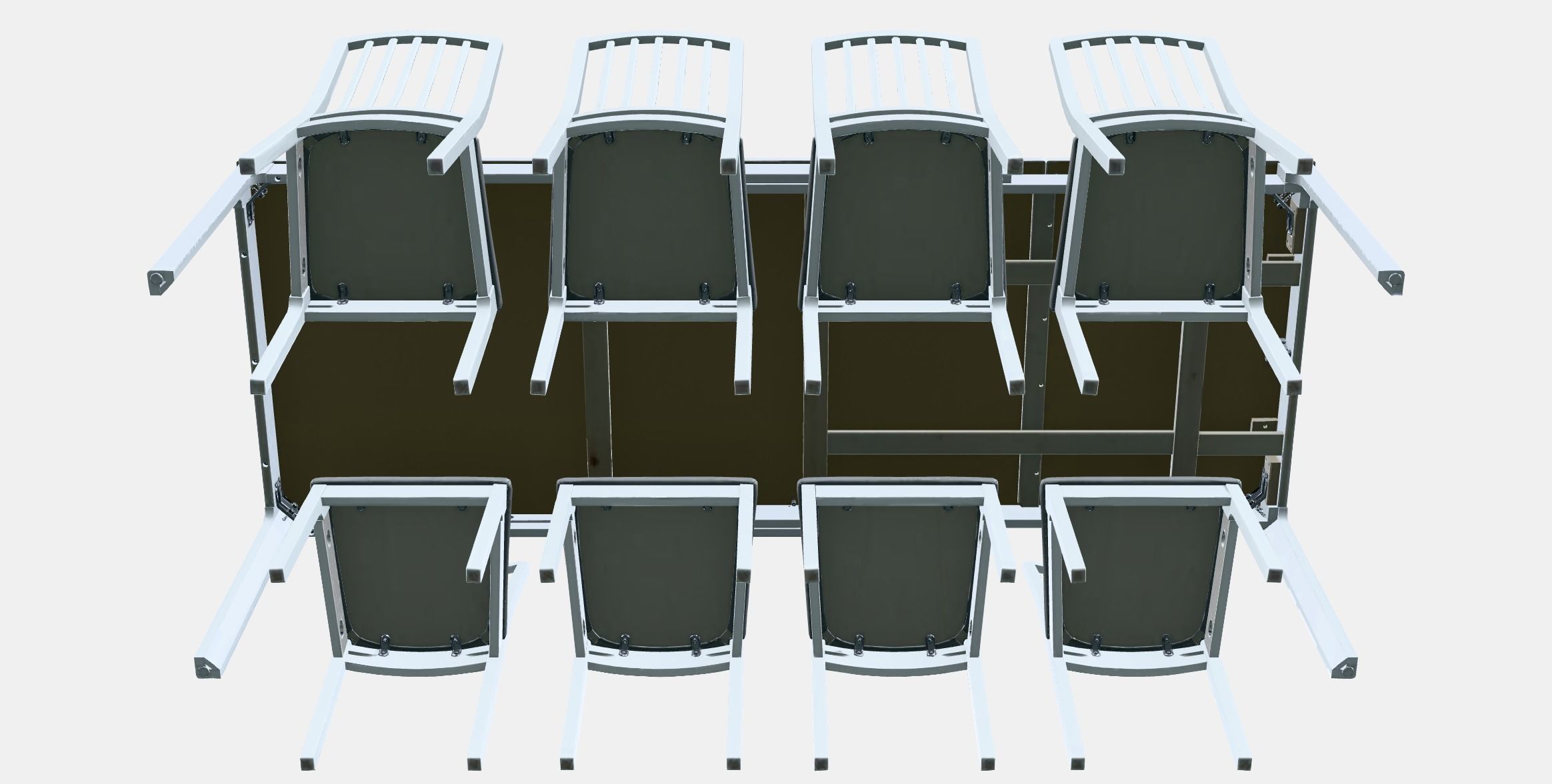 EKEDALEN - EKEDALEN table and 8 chairs Low-poly 3D model_8