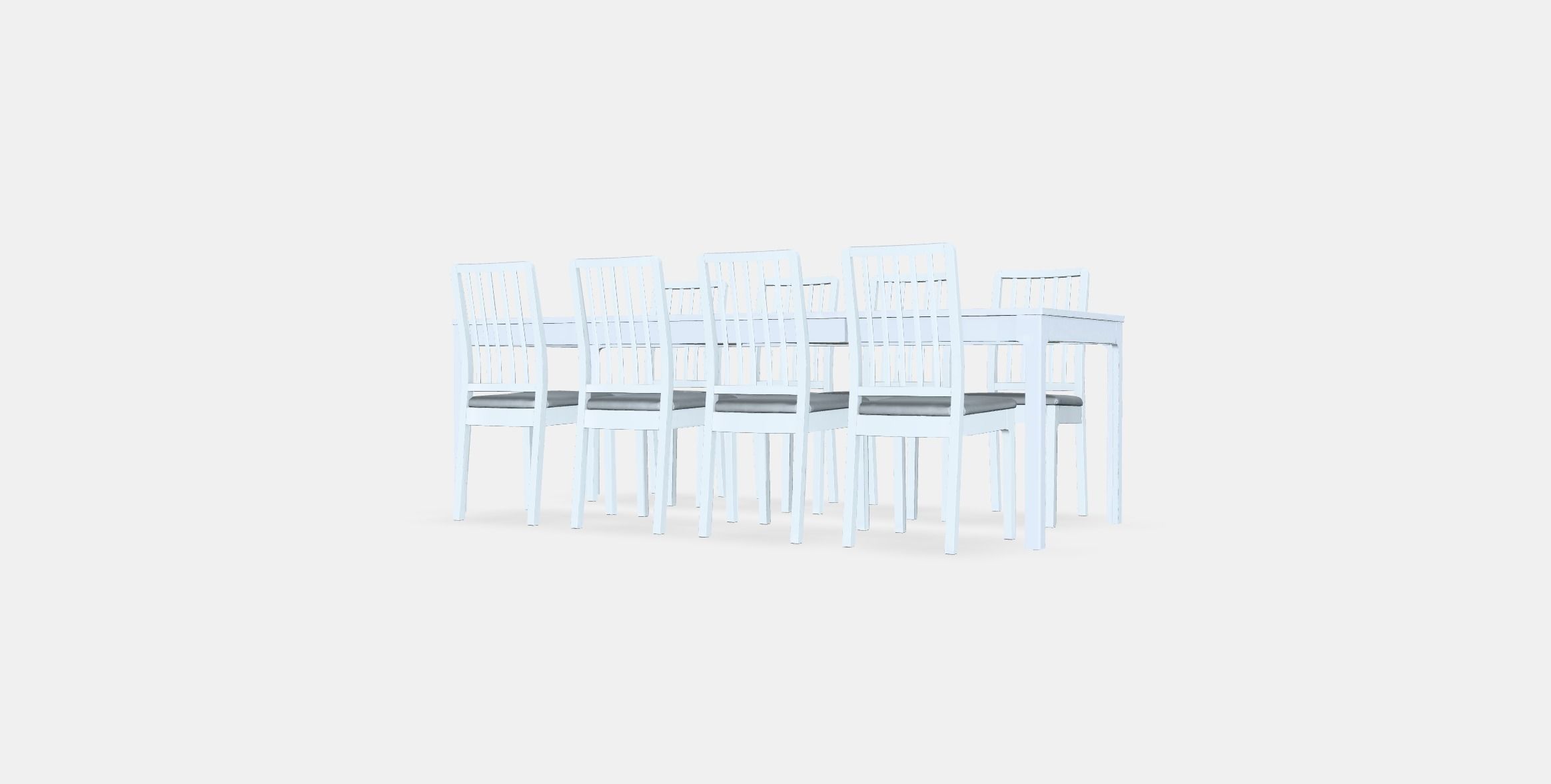 EKEDALEN - EKEDALEN table and 8 chairs Low-poly 3D model_2