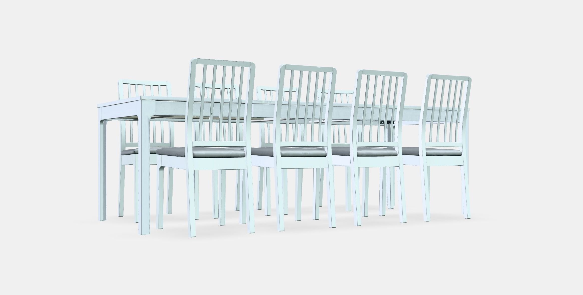 EKEDALEN - EKEDALEN table and 8 chairs Low-poly 3D model_10