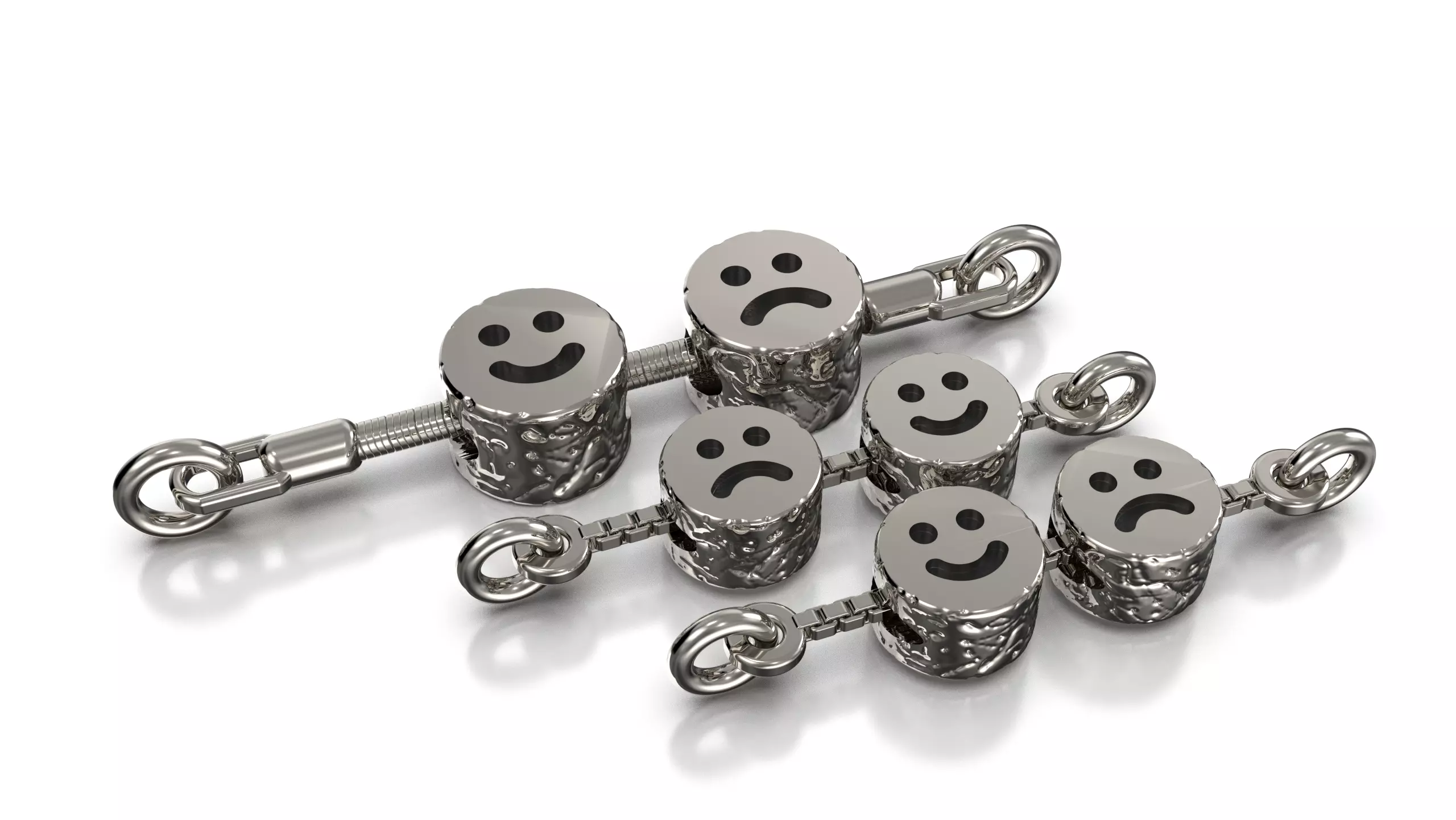 Organic Happy Smile Sad Smile for Jewelry 3D print model