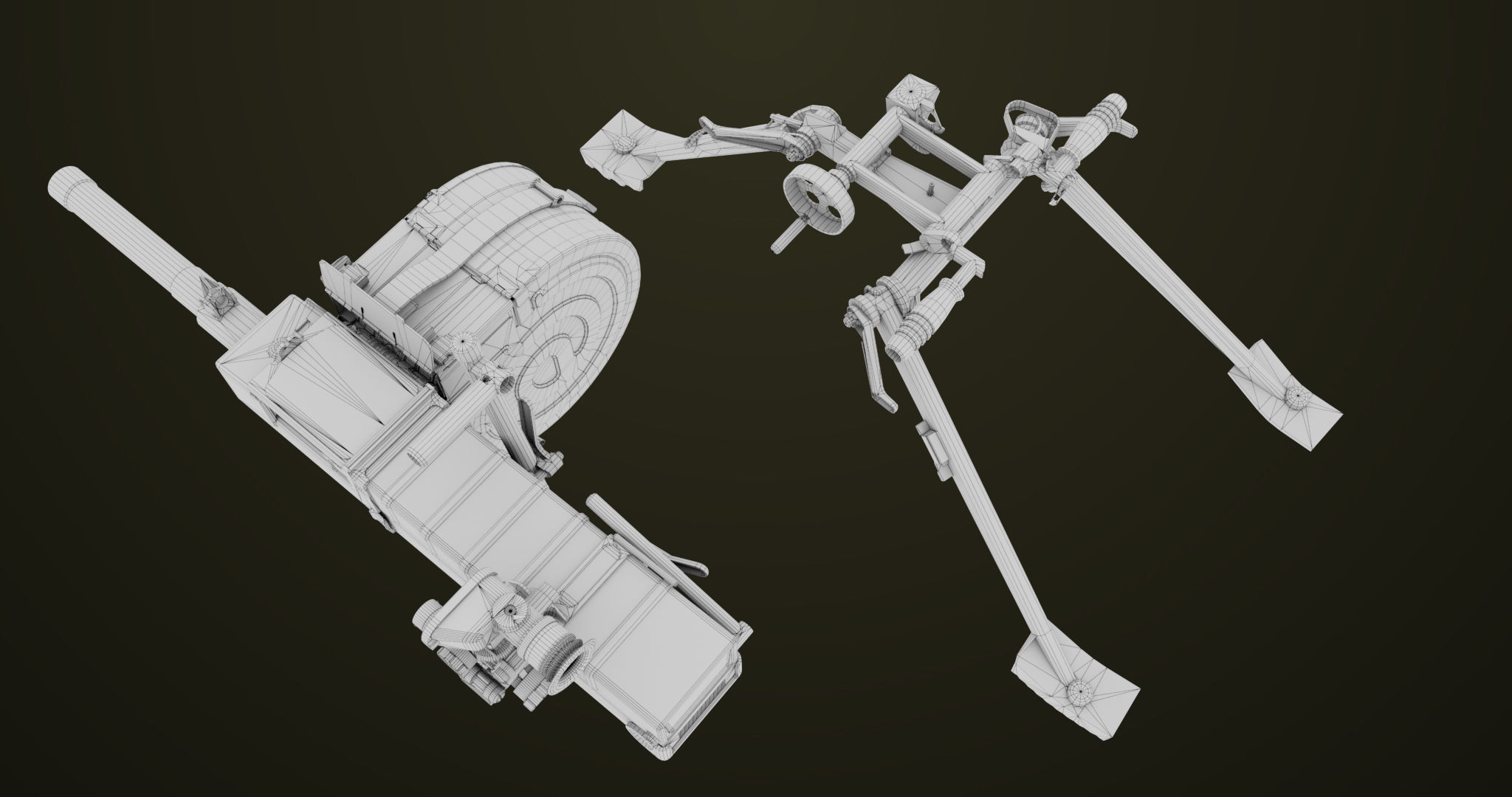 Grenade Machine Guns 06 All PBR Unity UE Textures Included Low-poly 3D model_63