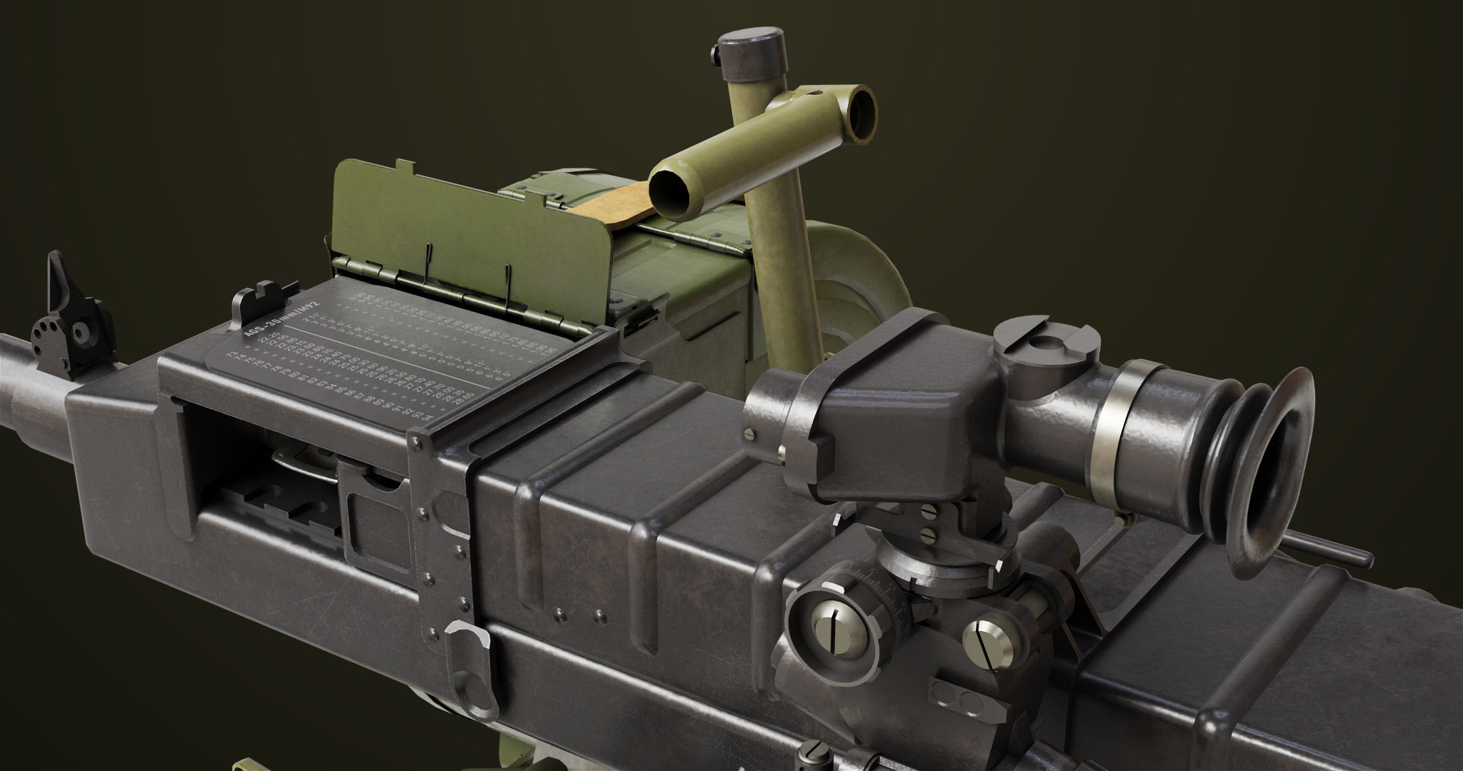 Grenade Machine Guns 06 All PBR Unity UE Textures Included Low-poly 3D model_13