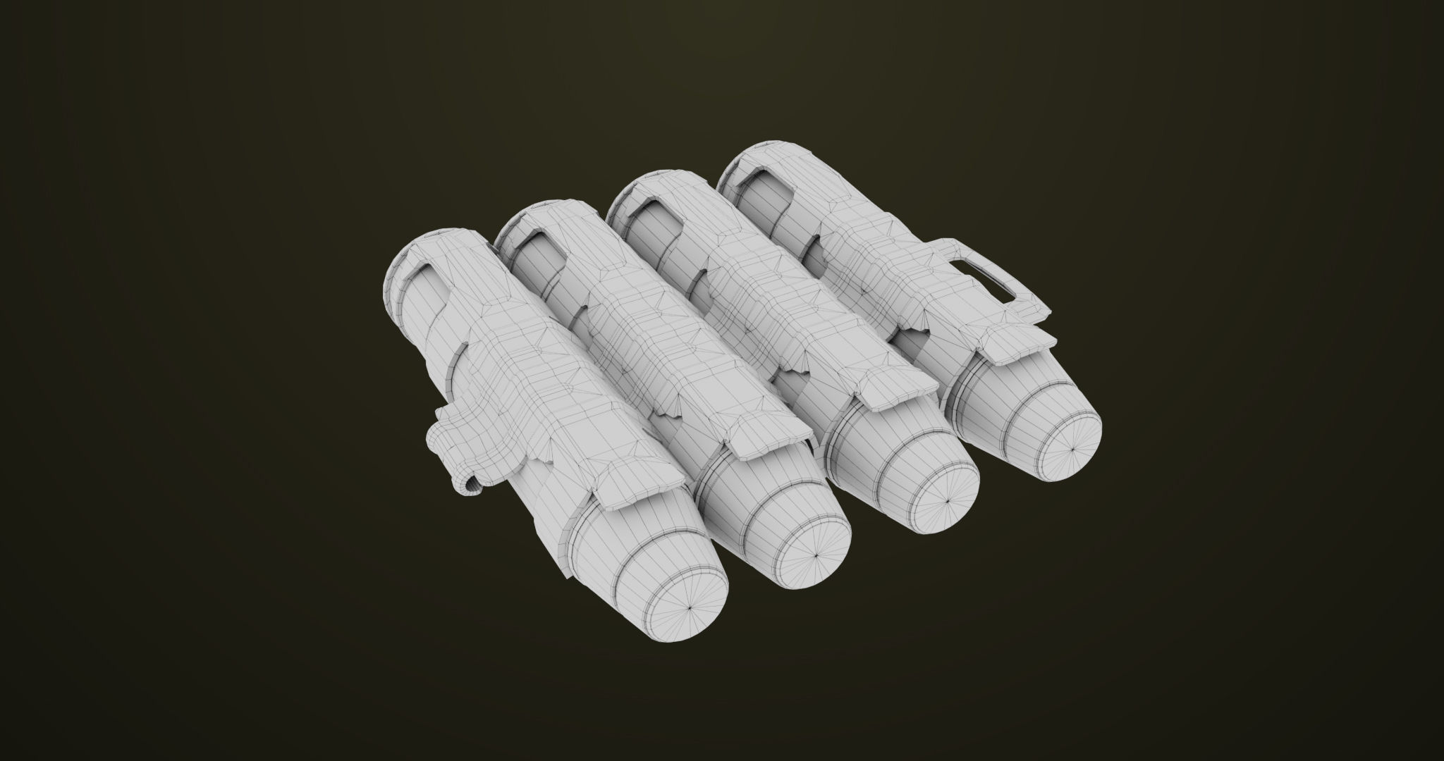Grenade Machine Guns 06 All PBR Unity UE Textures Included Low-poly 3D model_65
