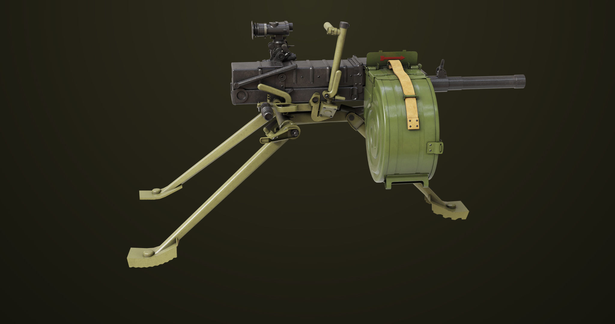 Grenade Machine Guns 06 All PBR Unity UE Textures Included Low-poly 3D model_8