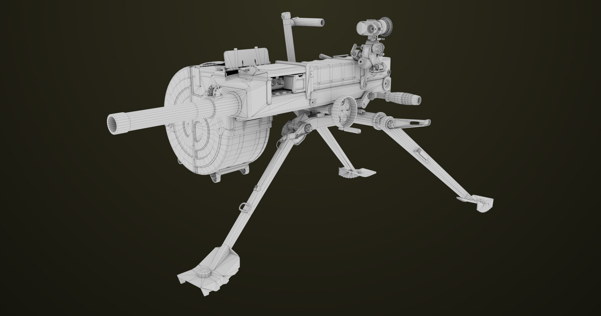 Grenade Machine Guns 06 All PBR Unity UE Textures Included Low-poly 3D model_37