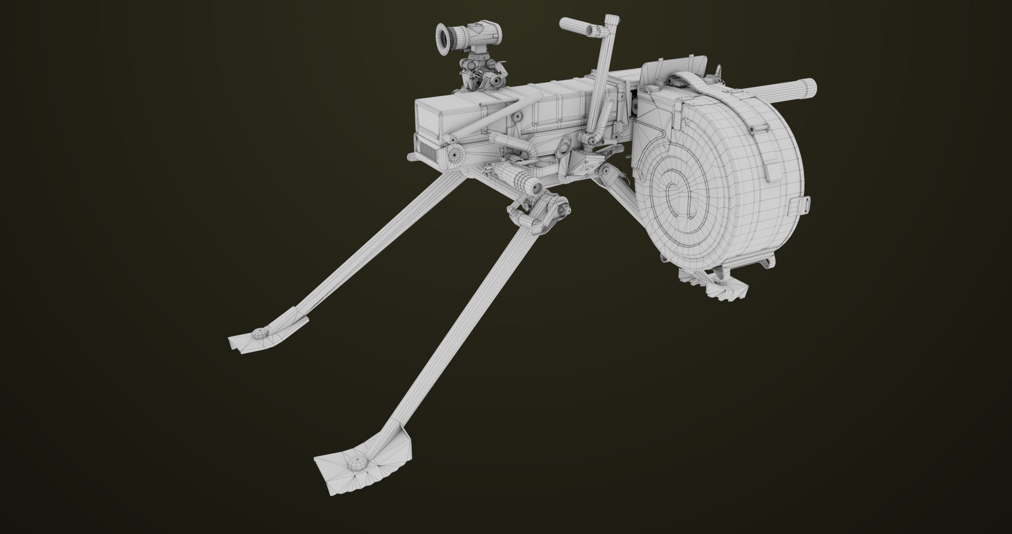 Grenade Machine Guns 06 All PBR Unity UE Textures Included Low-poly 3D model_33