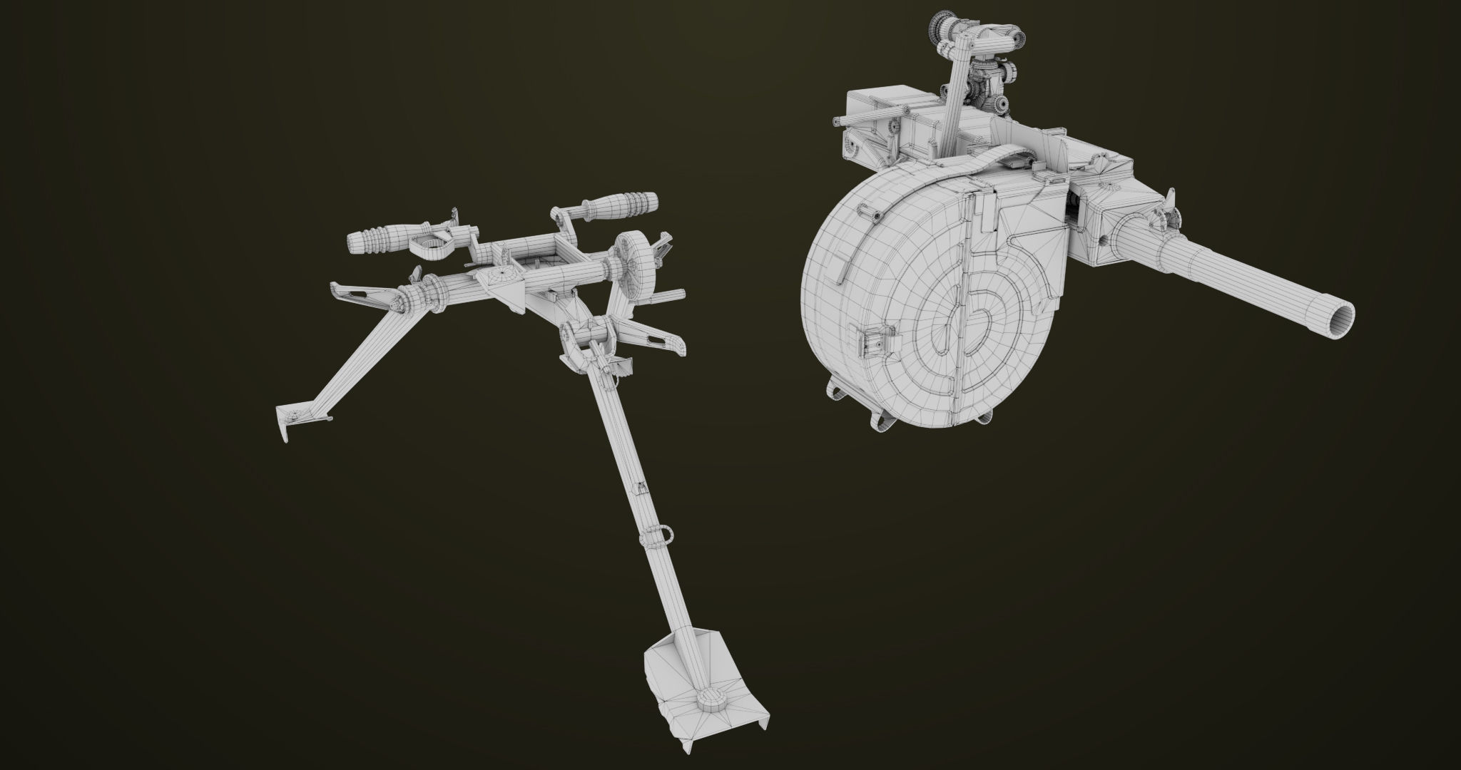 Grenade Machine Guns 06 All PBR Unity UE Textures Included Low-poly 3D model_64