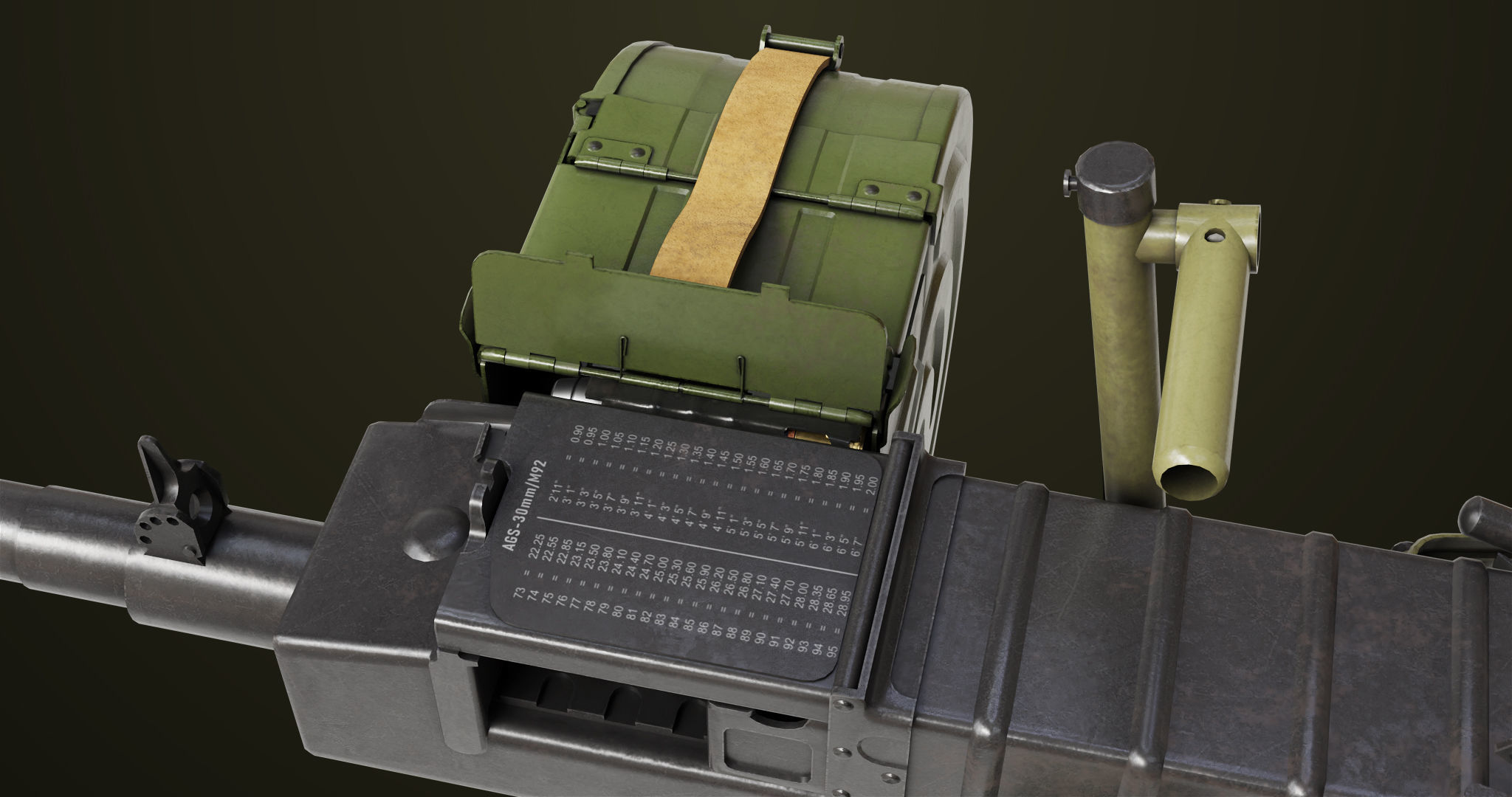 Grenade Machine Guns 06 All PBR Unity UE Textures Included Low-poly 3D model_14