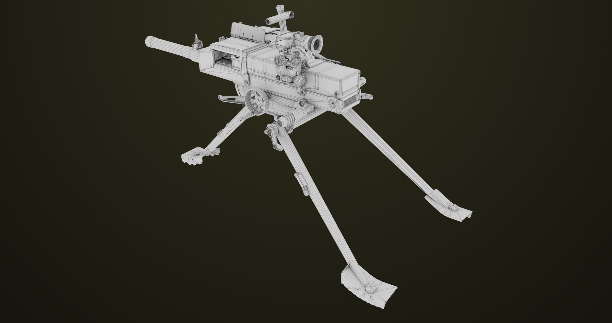 Grenade Machine Guns 06 All PBR Unity UE Textures Included Low-poly 3D model_35