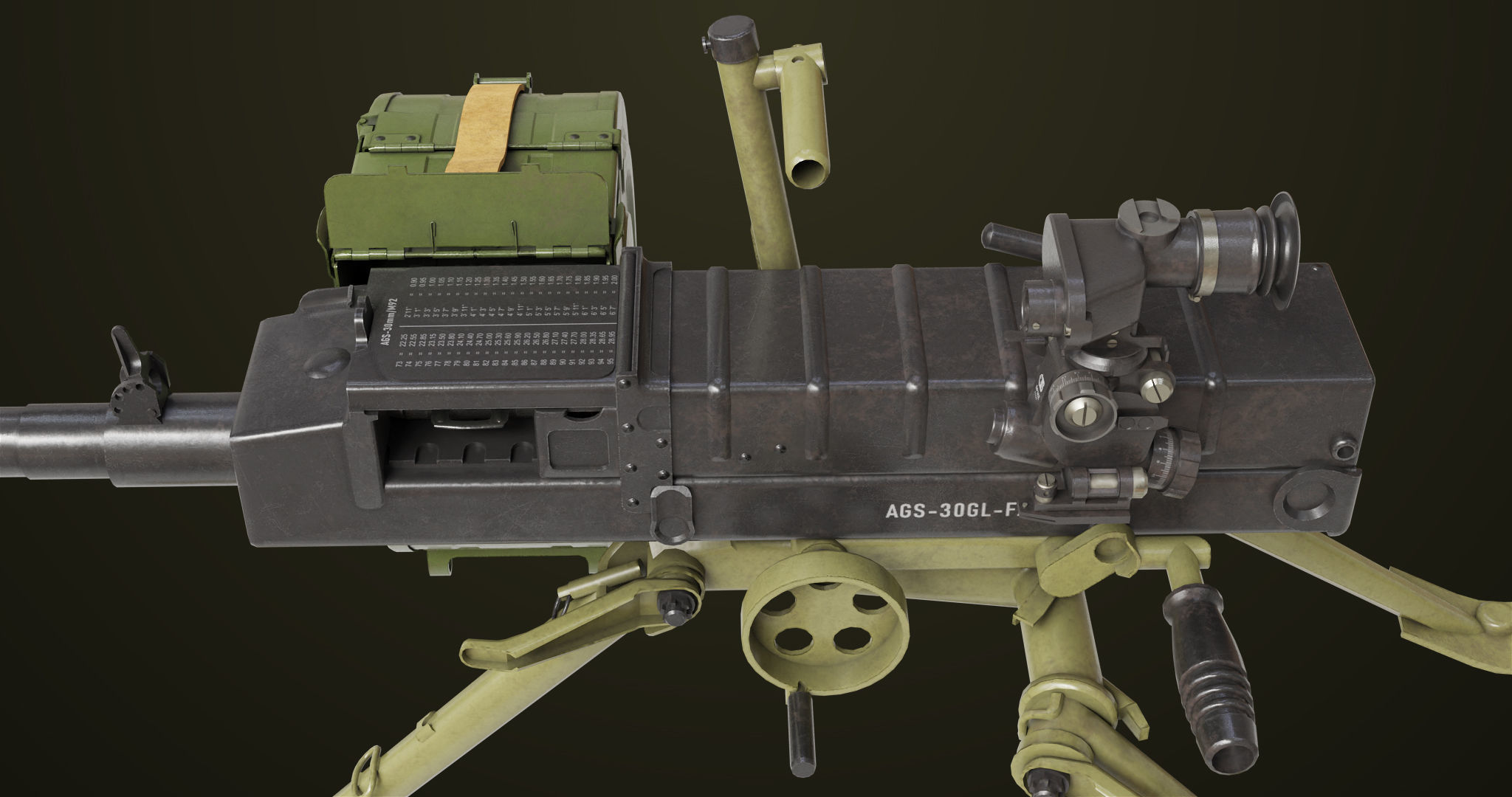 Grenade Machine Guns 06 All PBR Unity UE Textures Included Low-poly 3D model_19