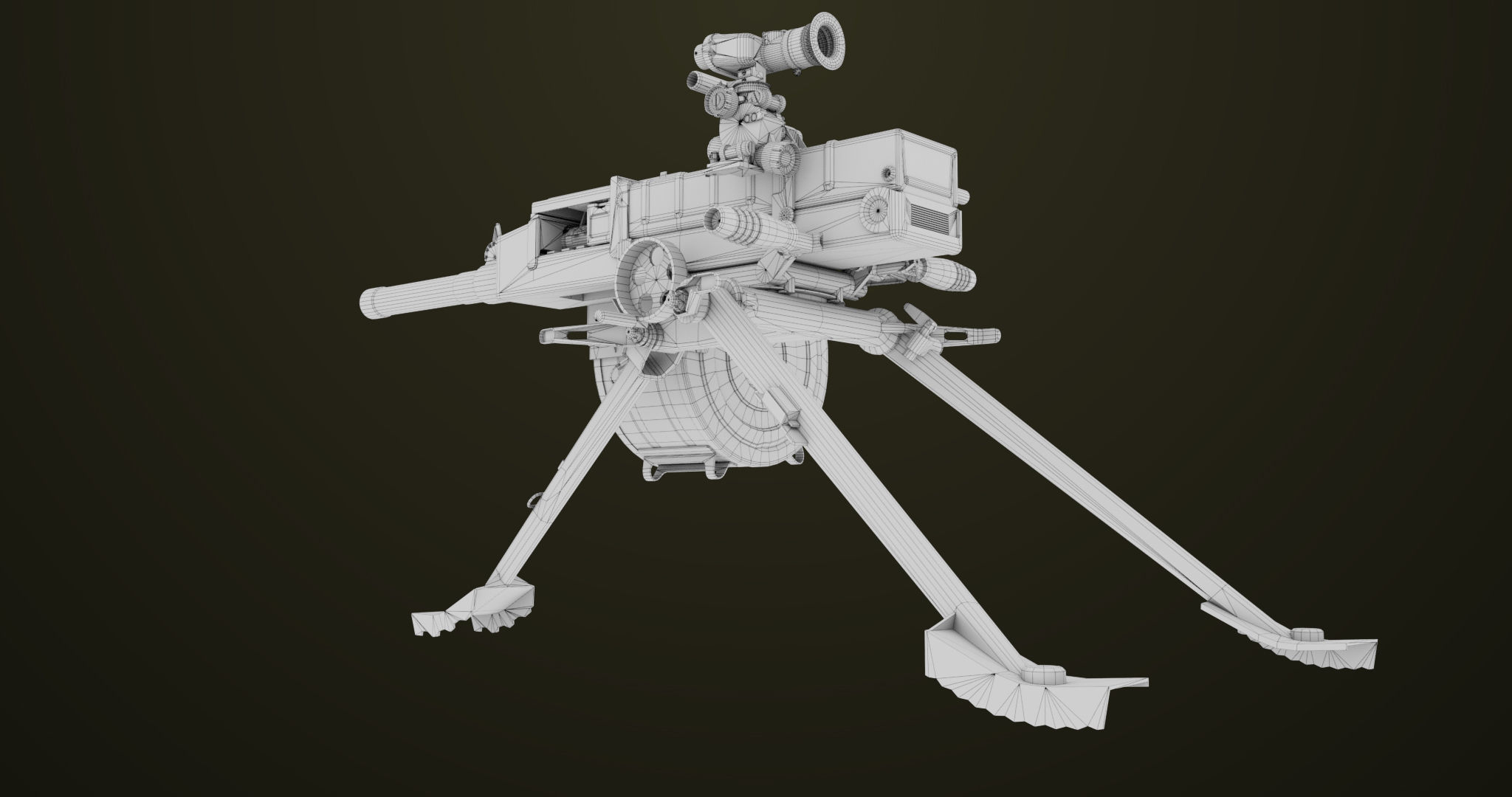 Grenade Machine Guns 06 All PBR Unity UE Textures Included Low-poly 3D model_58