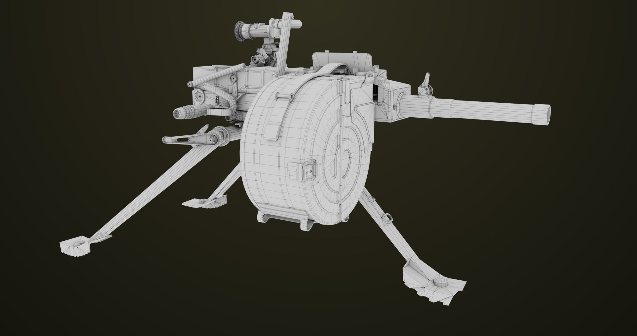 Grenade Machine Guns 06 All PBR Unity UE Textures Included Low-poly 3D model_39