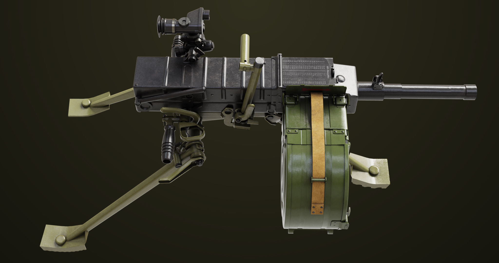 Grenade Machine Guns 06 All PBR Unity UE Textures Included Low-poly 3D model_2