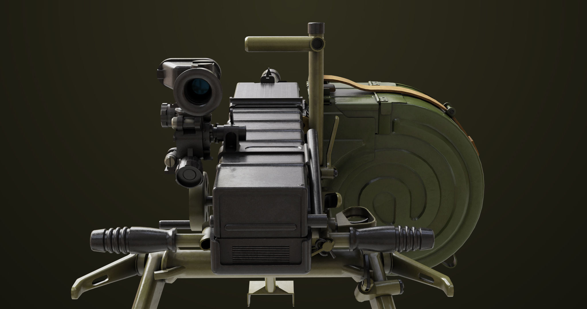 Grenade Machine Guns 06 All PBR Unity UE Textures Included Low-poly 3D model_17