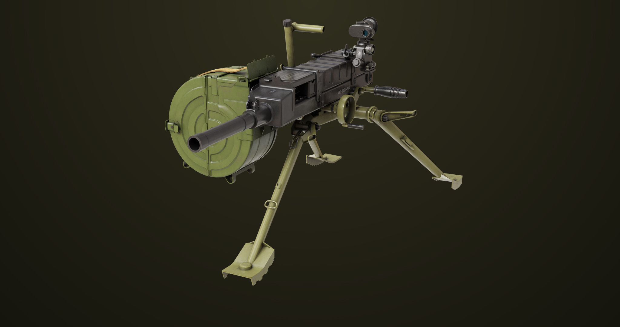 Grenade Machine Guns 06 All PBR Unity UE Textures Included Low-poly 3D model_6