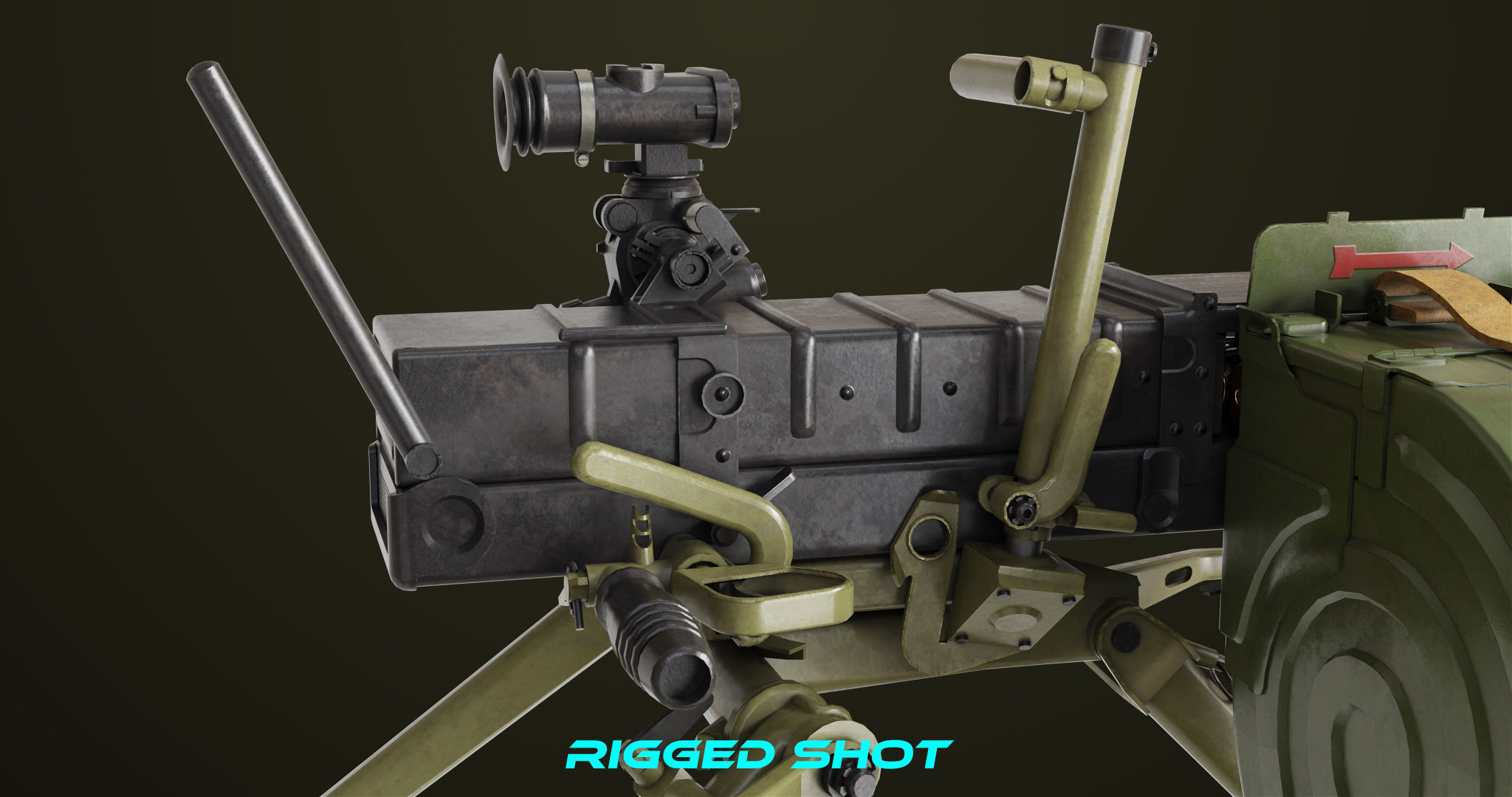 Grenade Machine Guns 06 All PBR Unity UE Textures Included Low-poly 3D model_3