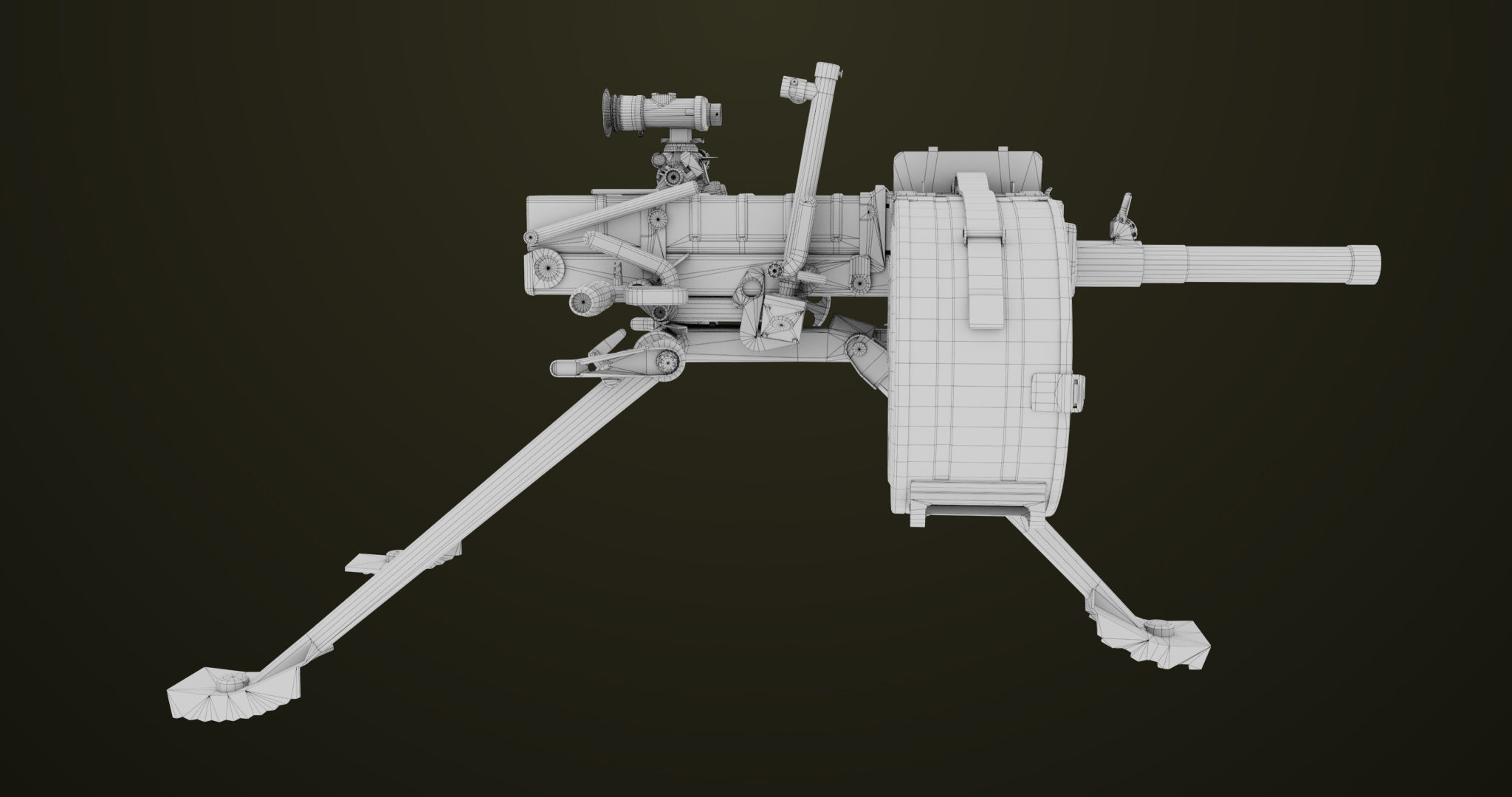 Grenade Machine Guns 06 All PBR Unity UE Textures Included Low-poly 3D model_32