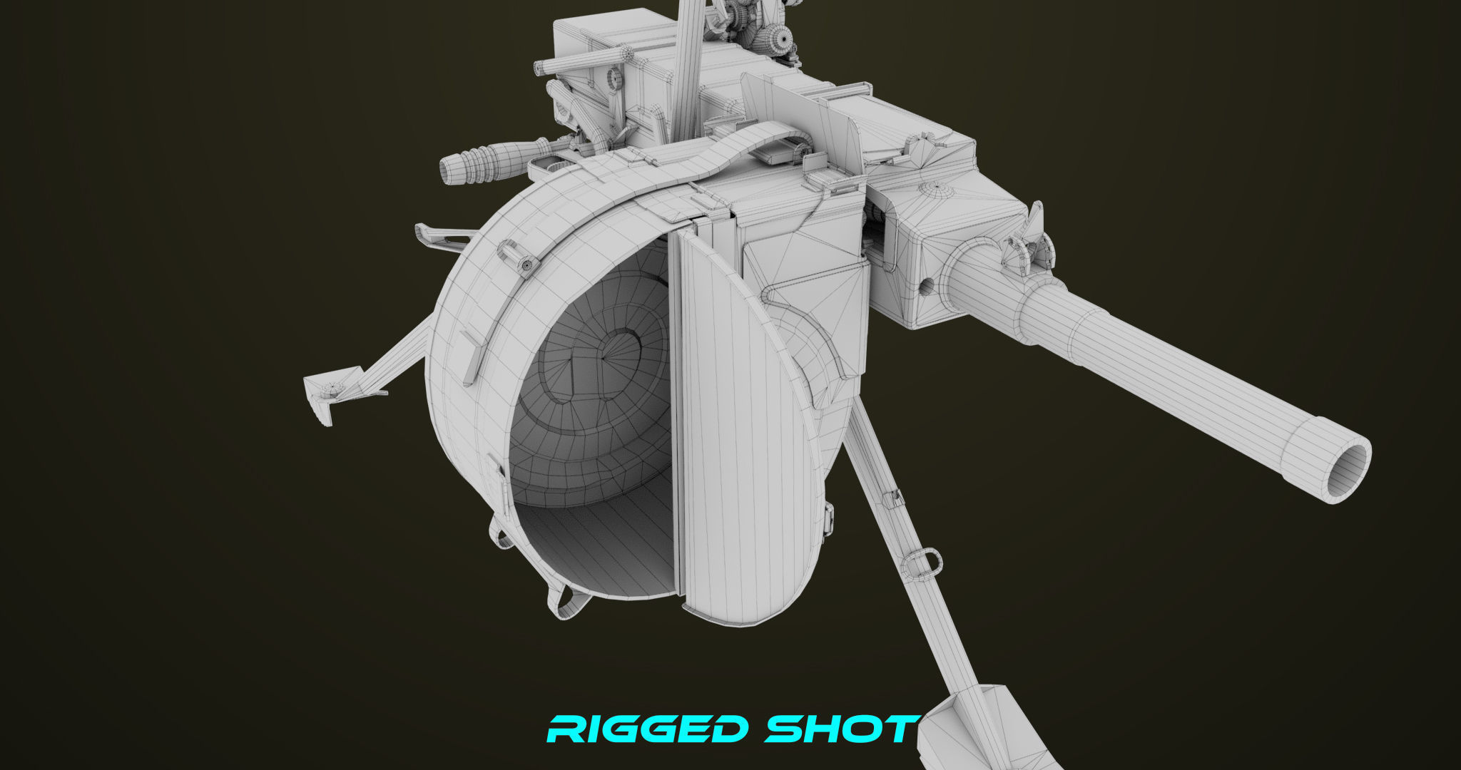 Grenade Machine Guns 06 All PBR Unity UE Textures Included Low-poly 3D model_57