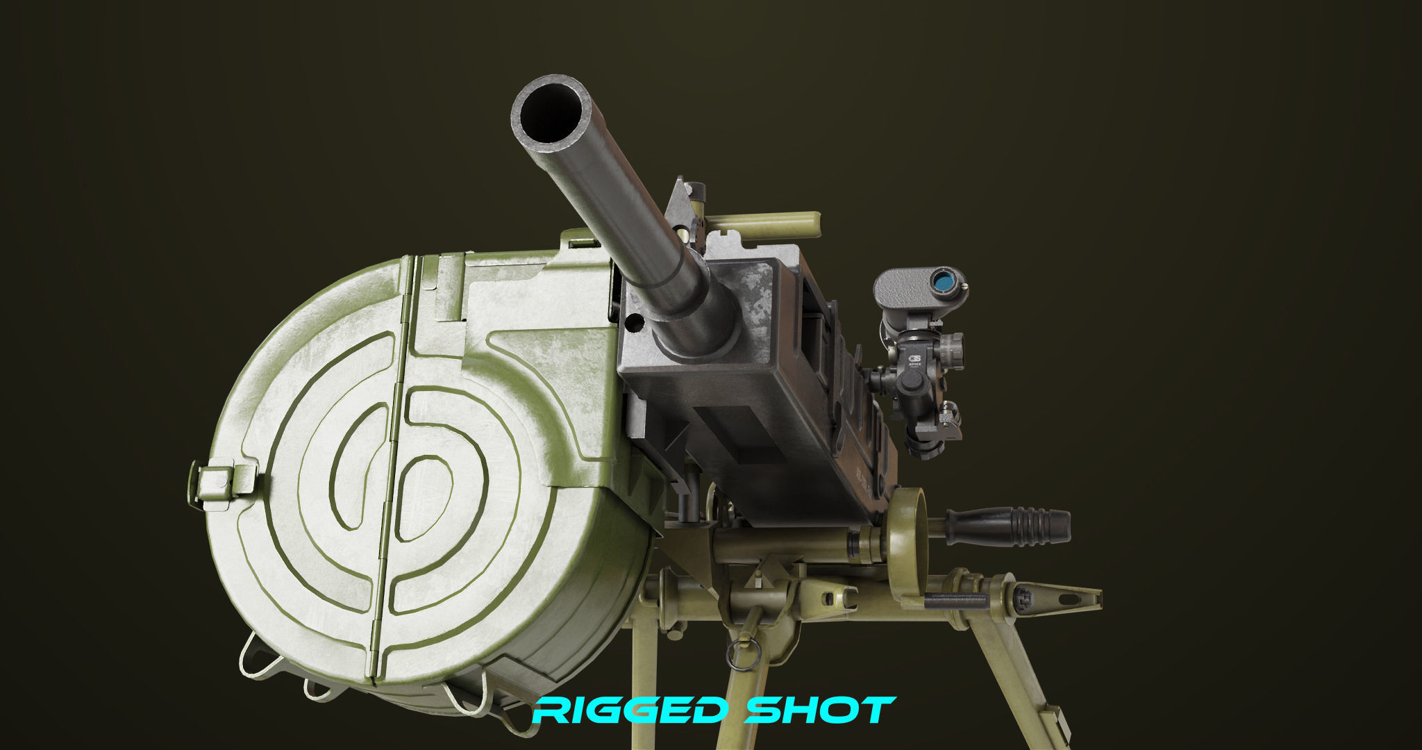 Grenade Machine Guns 06 All PBR Unity UE Textures Included Low-poly 3D model_29