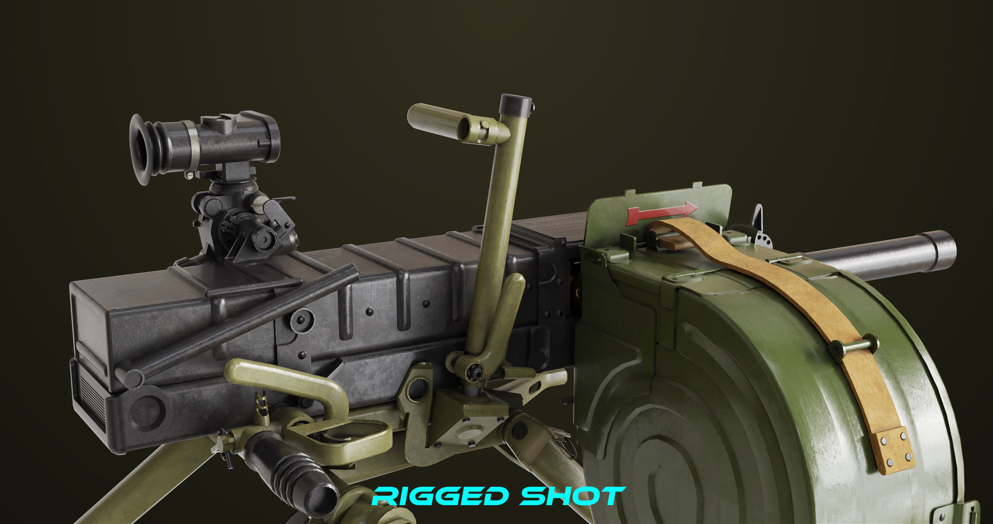 Grenade Machine Guns 06 All PBR Unity UE Textures Included Low-poly 3D model_23
