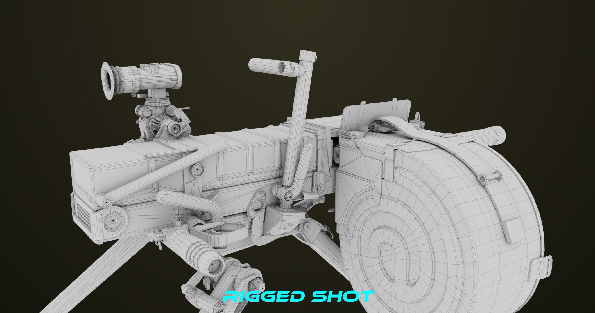 Grenade Machine Guns 06 All PBR Unity UE Textures Included Low-poly 3D model_51