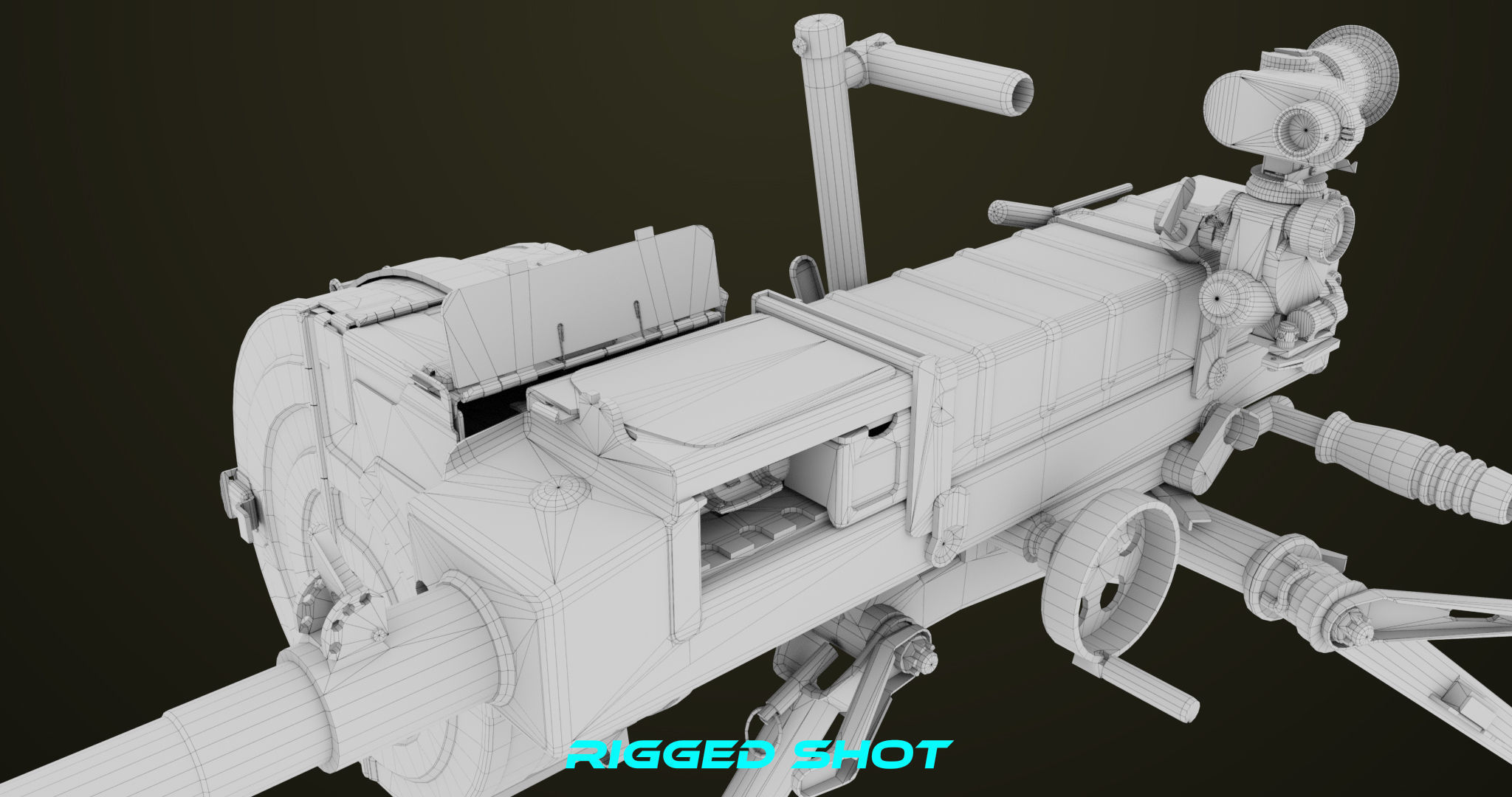 Grenade Machine Guns 06 All PBR Unity UE Textures Included Low-poly 3D model_53