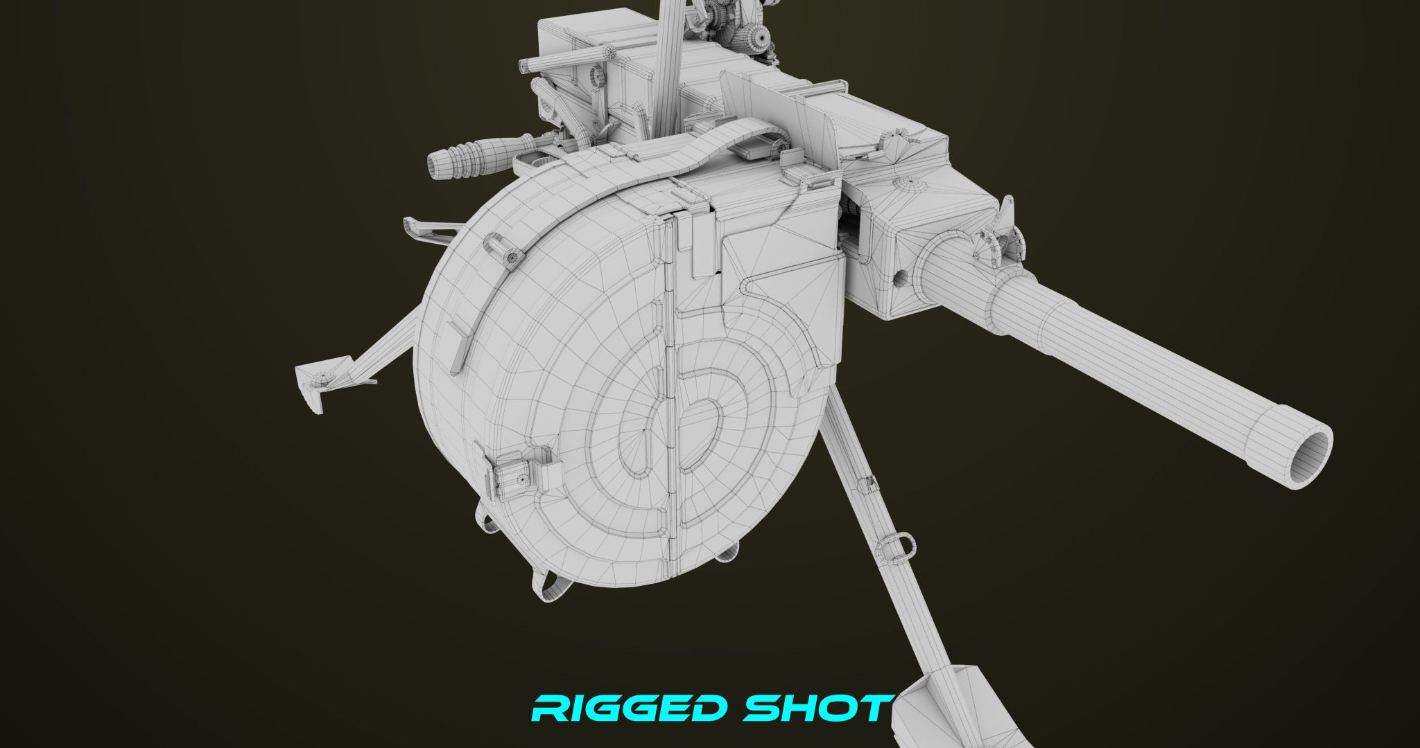 Grenade Machine Guns 06 All PBR Unity UE Textures Included Low-poly 3D model_56