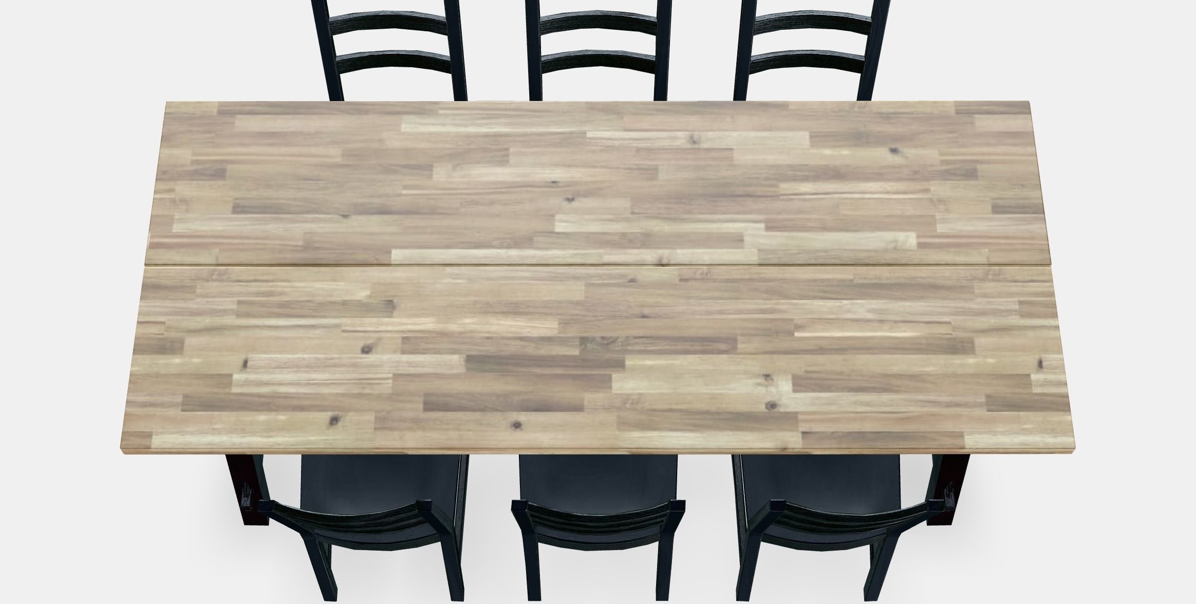 SKOGSTA - NORDVIKEN table and 6 chairs Low-poly 3D model_3