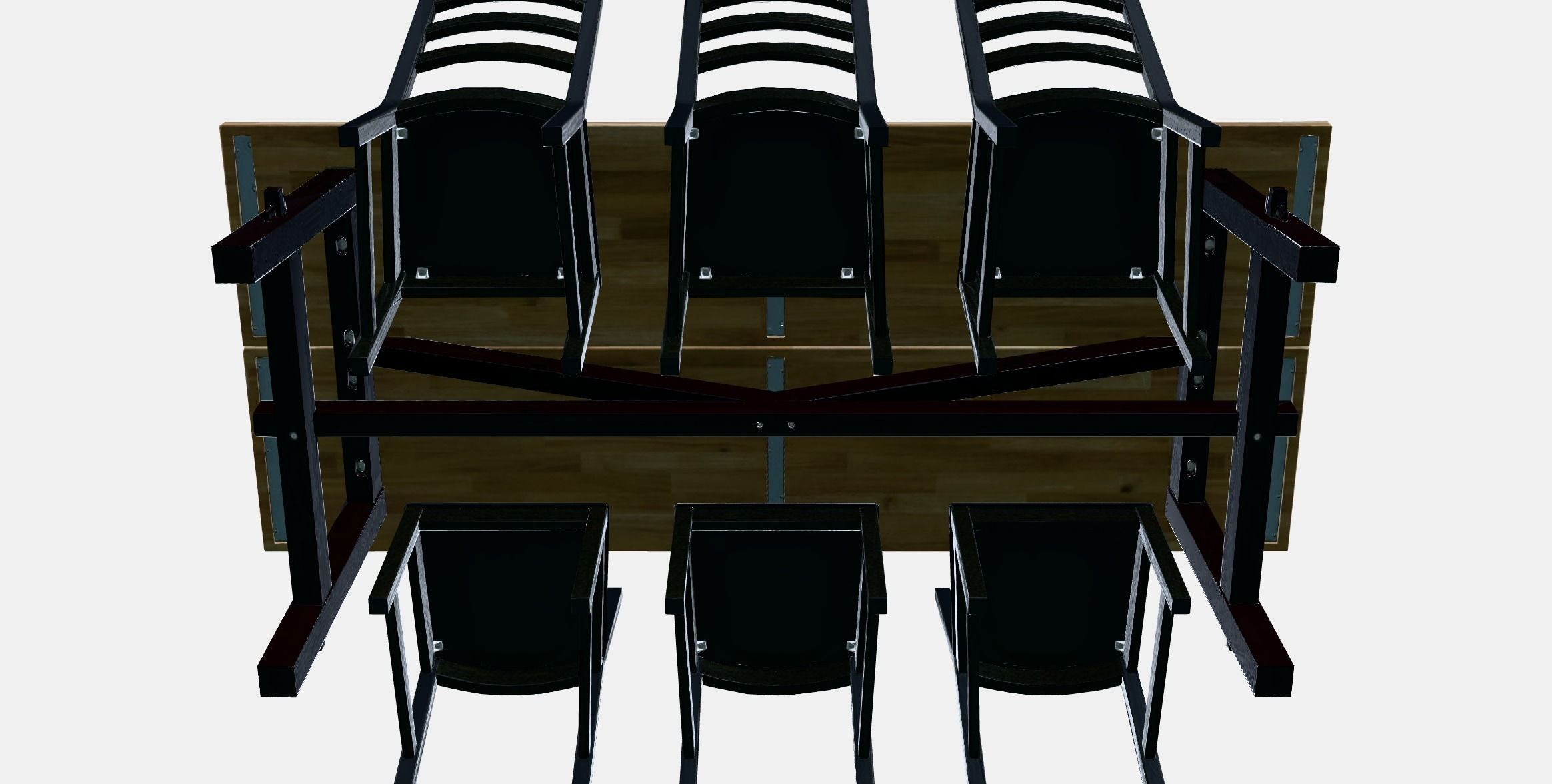 SKOGSTA - NORDVIKEN table and 6 chairs Low-poly 3D model_8